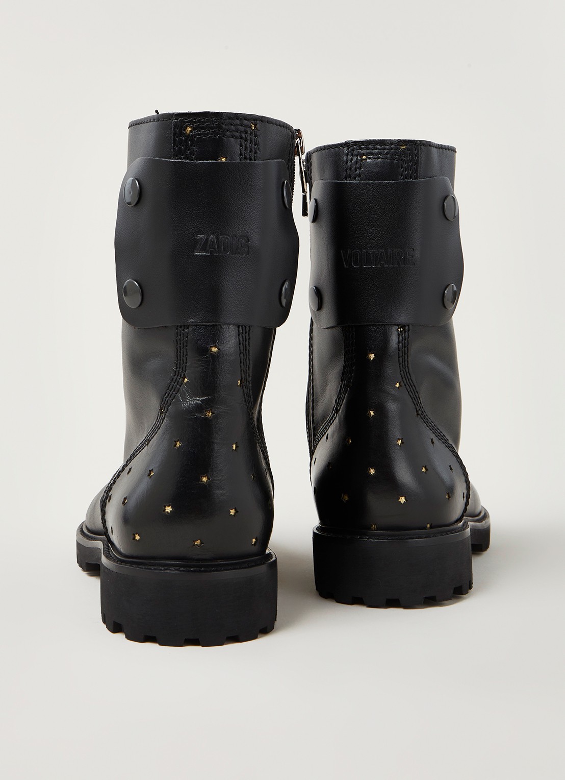 Zadig&Voltaire Joe Stars biker boot van leer - detail zwart
