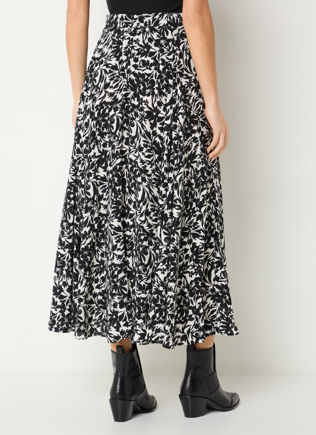 Zadig&Voltaire Joyo maxi A-lijn rok met print en steekzakken - achterkant 3 zwart