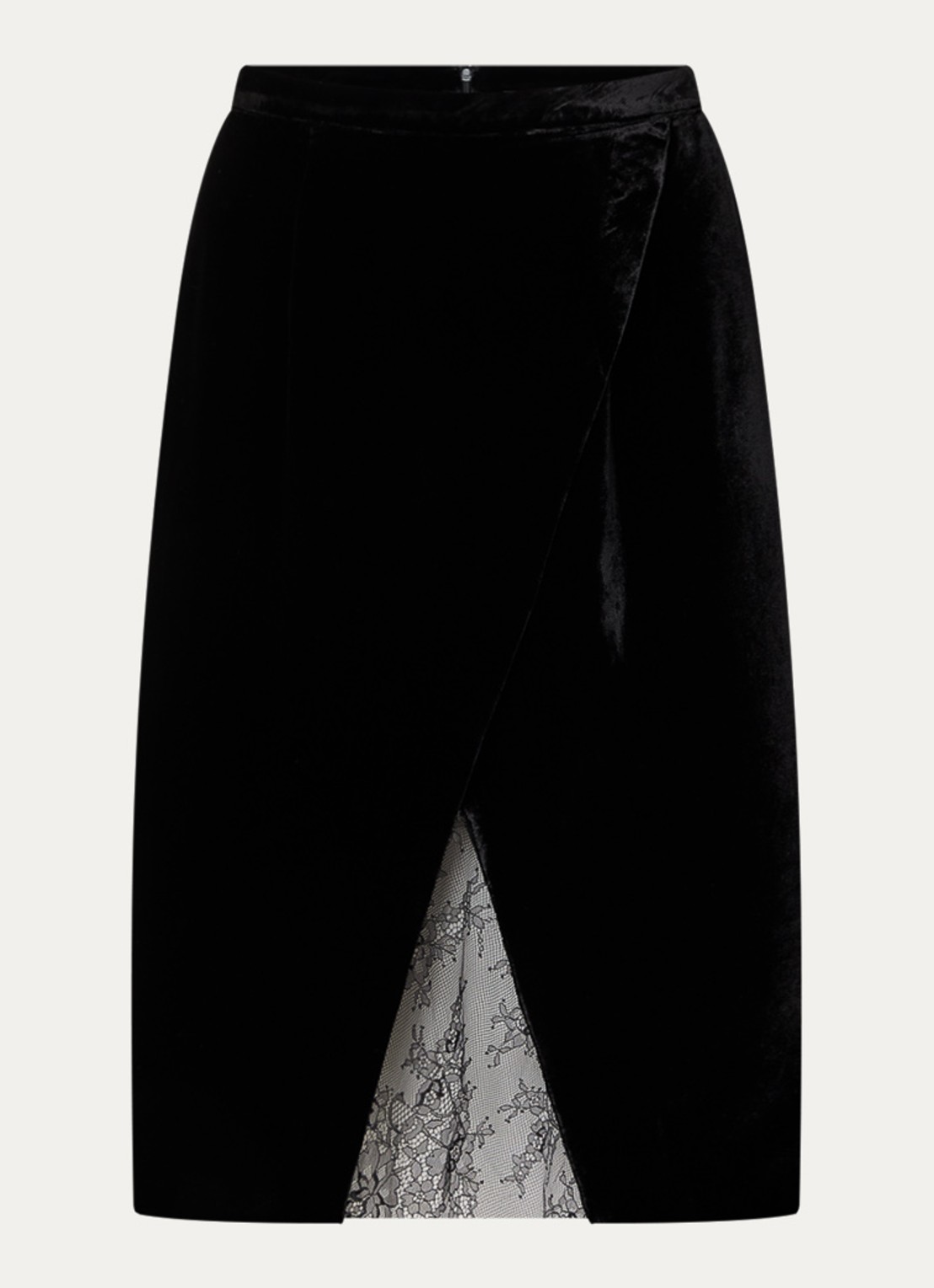 Zadig&Voltaire Julen minirok van fluweel met details van kant - voorkant 2 zwart
