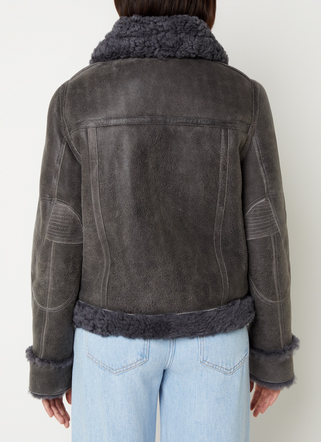 Zadig&Voltaire Kady lammy coat van lamsleer - achterkant 5 antraciet