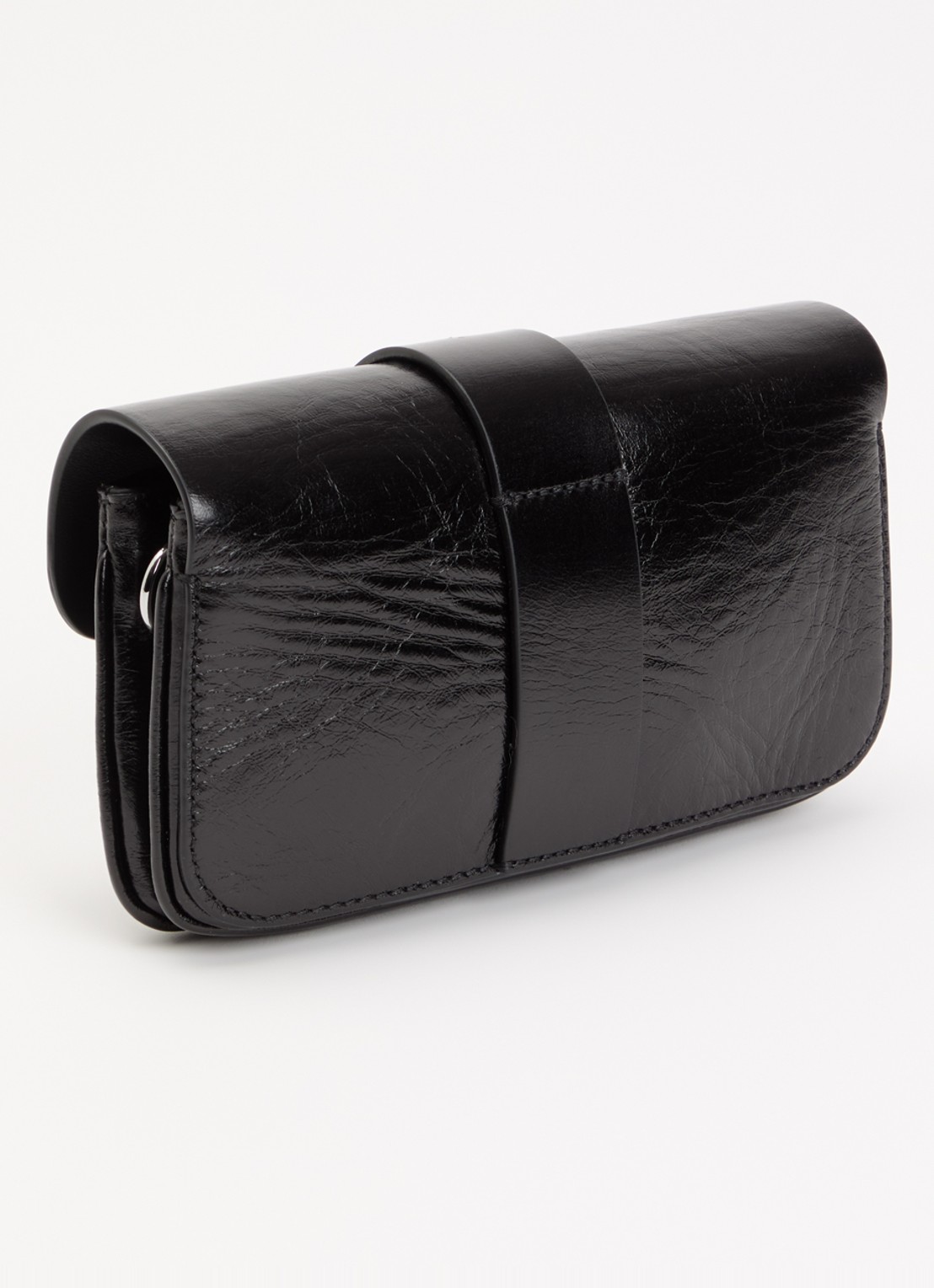 Zadig&Voltaire Kate clutch van leer met afneembare schouderriem - achterkant zwart