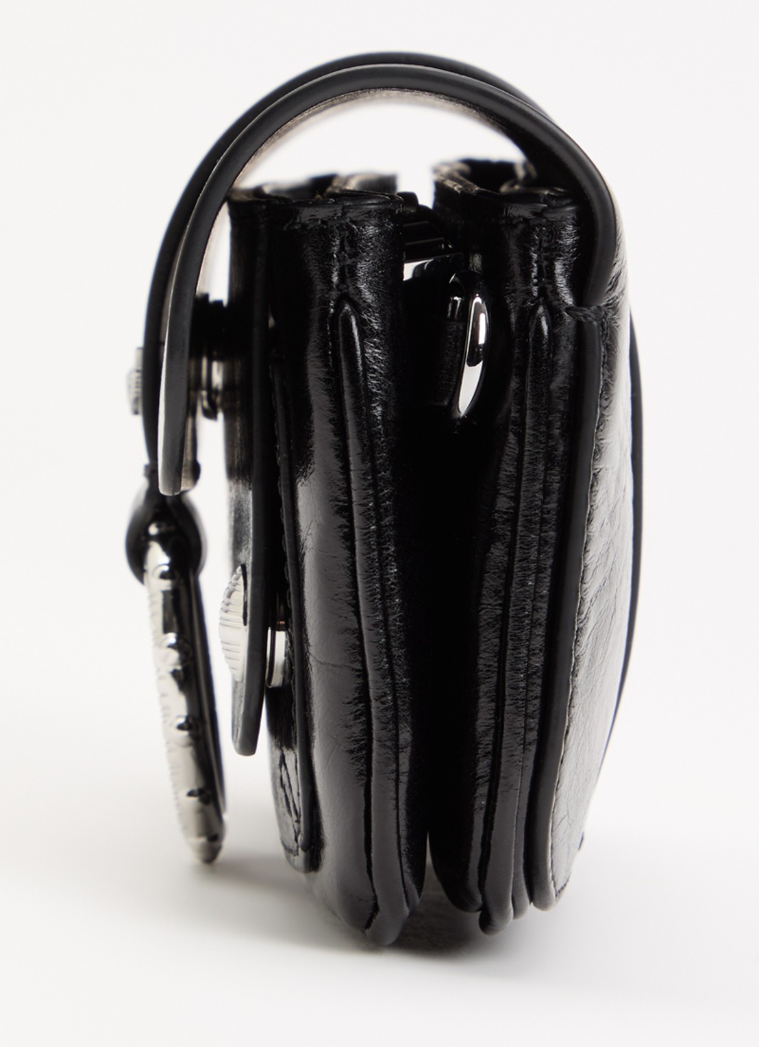 Zadig&Voltaire Kate clutch van leer met afneembare schouderriem - detail 3 zwart