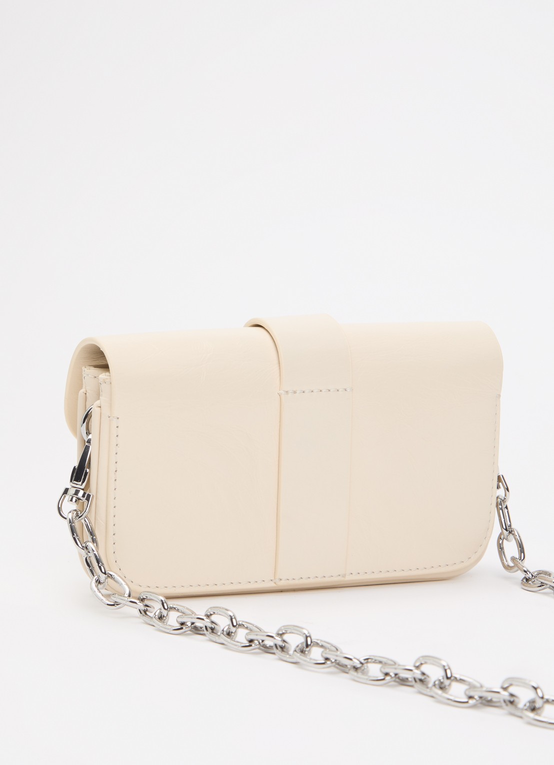 Zadig&Voltaire Kate clutch van leer met afneembare schouderriem - achterkant 5 creme