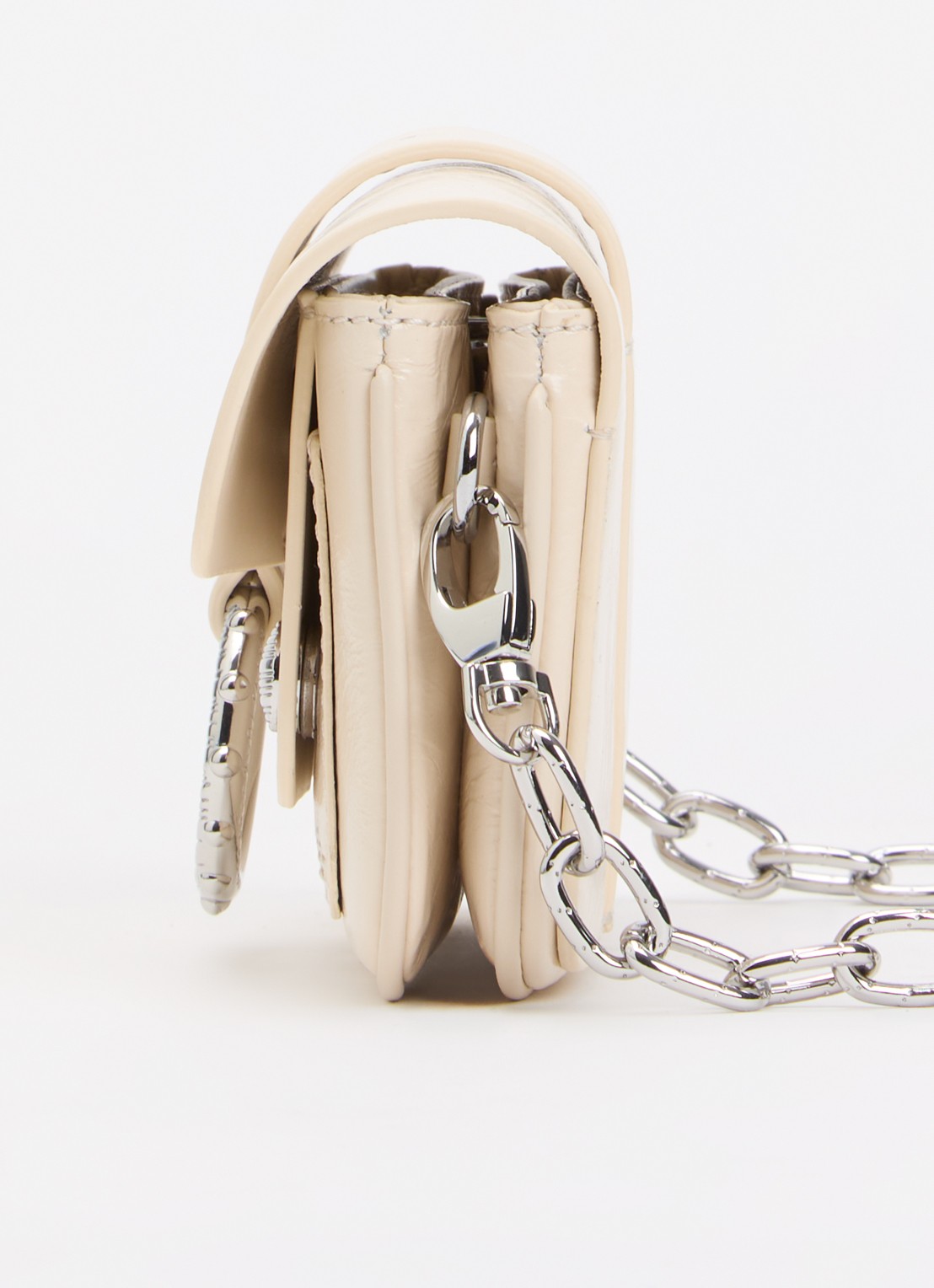 Zadig&Voltaire Kate clutch van leer met afneembare schouderriem - detail 2 creme