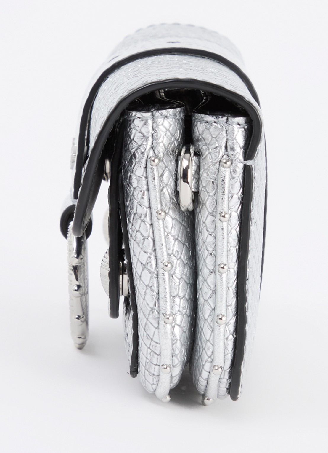 Zadig&Voltaire Kate crossbodytas van kalfsleer met slangenstructuur - detail 3 zilver