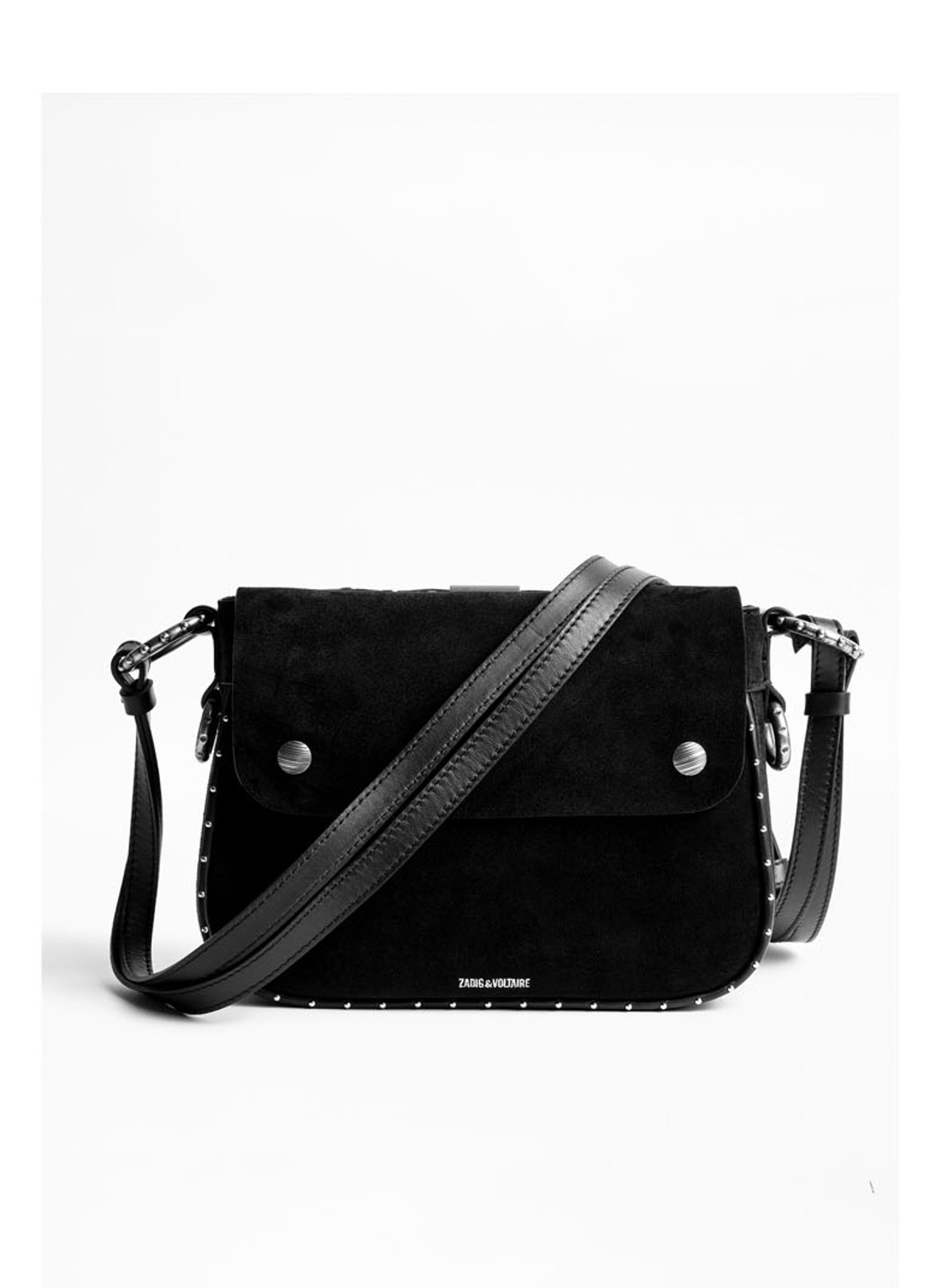 Zadig&Voltaire Kate crossbodytas van kalfssuède met studs - achterkant zwart