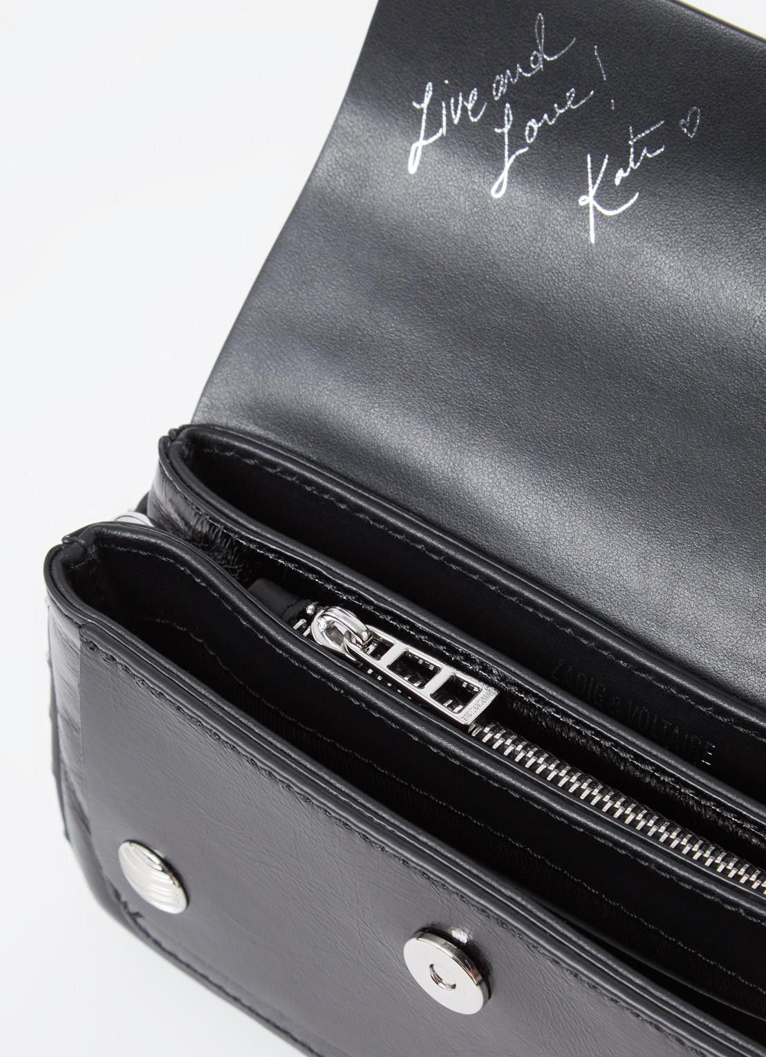 Zadig&Voltaire Kate crossbodytas van leer - detail 2 zwart
