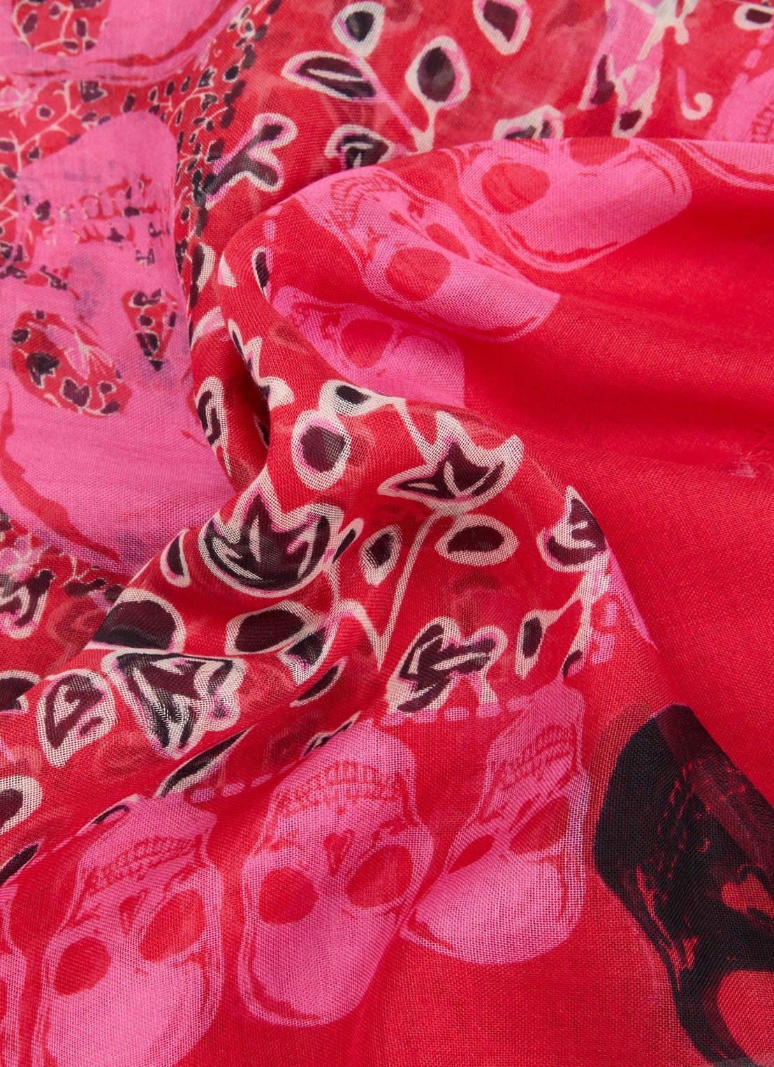 Zadig&Voltaire Kerry Garden sjaal met print 135 x 135 cm - detail 3 fuchsia