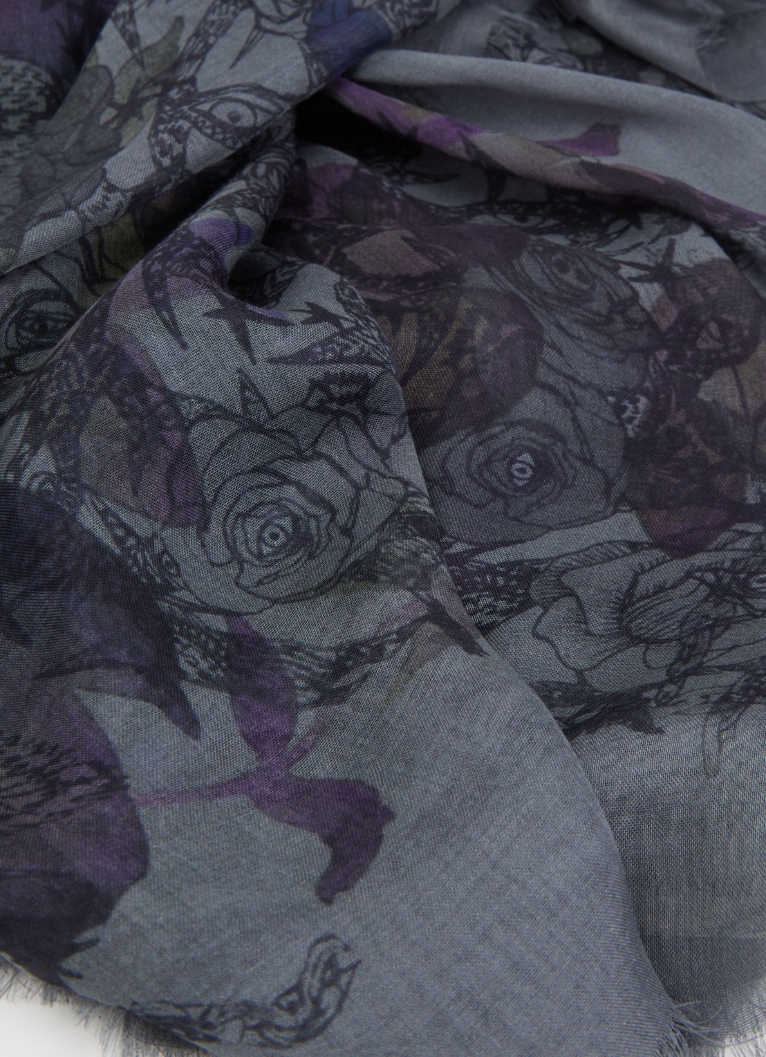 Zadig&Voltaire Kerry sjaal met print 135 x 135 cm - detail 2 wit