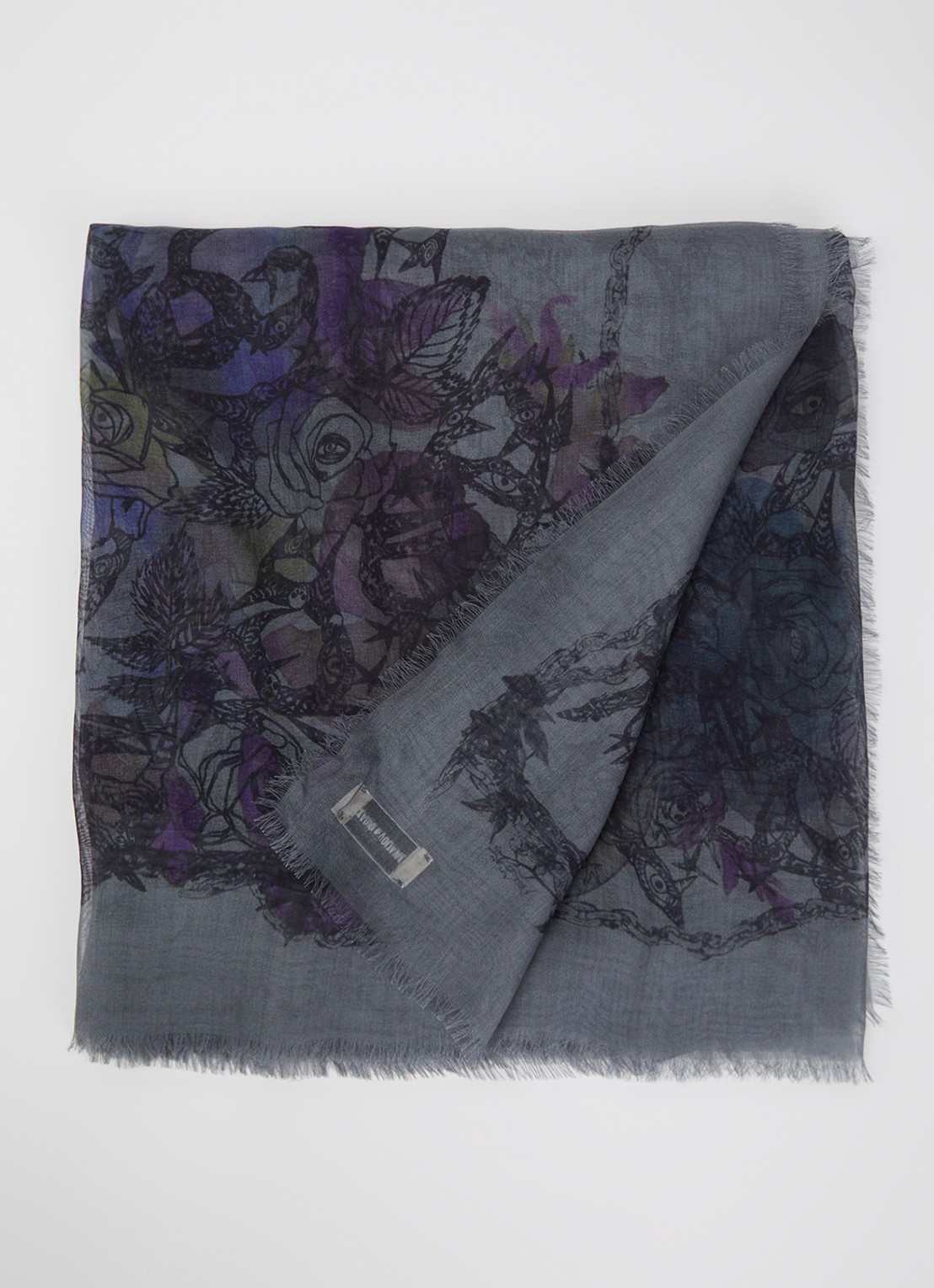 Zadig&Voltaire Kerry sjaal met print 135 x 135 cm - voorkant 3 wit