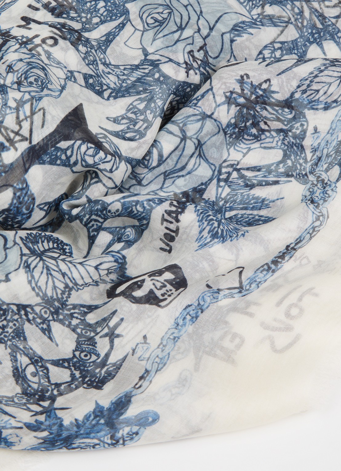 Zadig&Voltaire Kerry sjaal met print 135 x 135 cm - detail 3 grijs