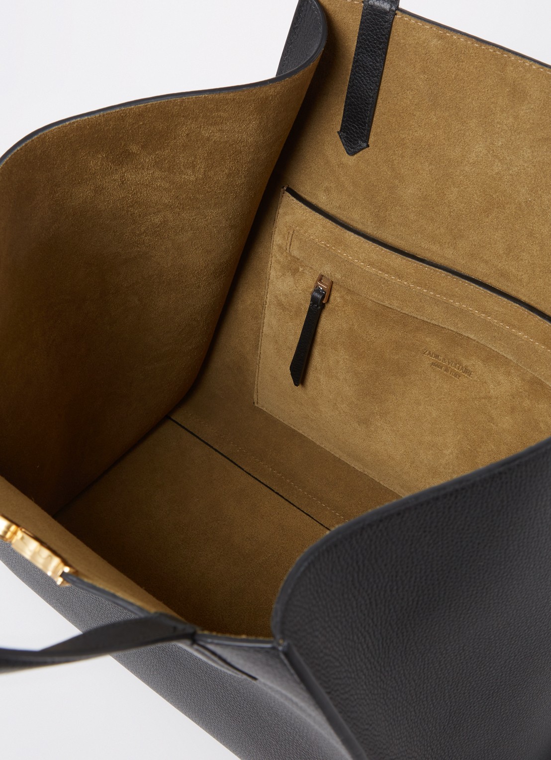 Zadig&Voltaire Le Borderline schoudertas van leer - detail 2 diepzwart
