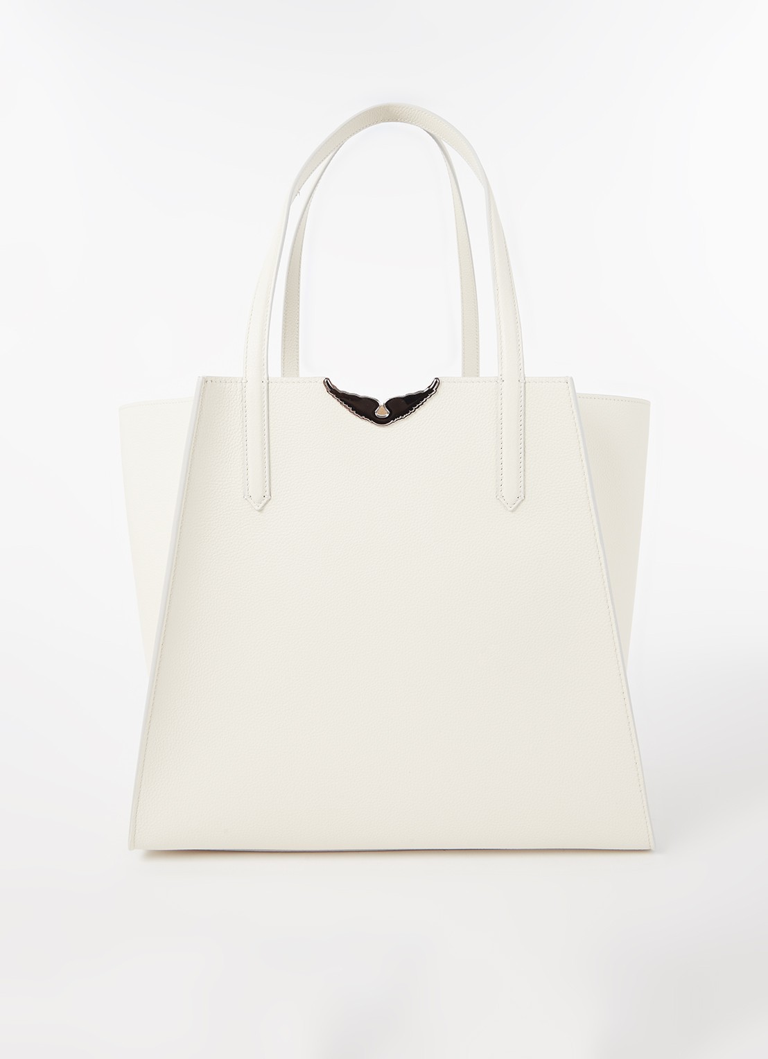 Zadig&Voltaire Le Borderline schoudertas van leer - voorkant 4 ivoor