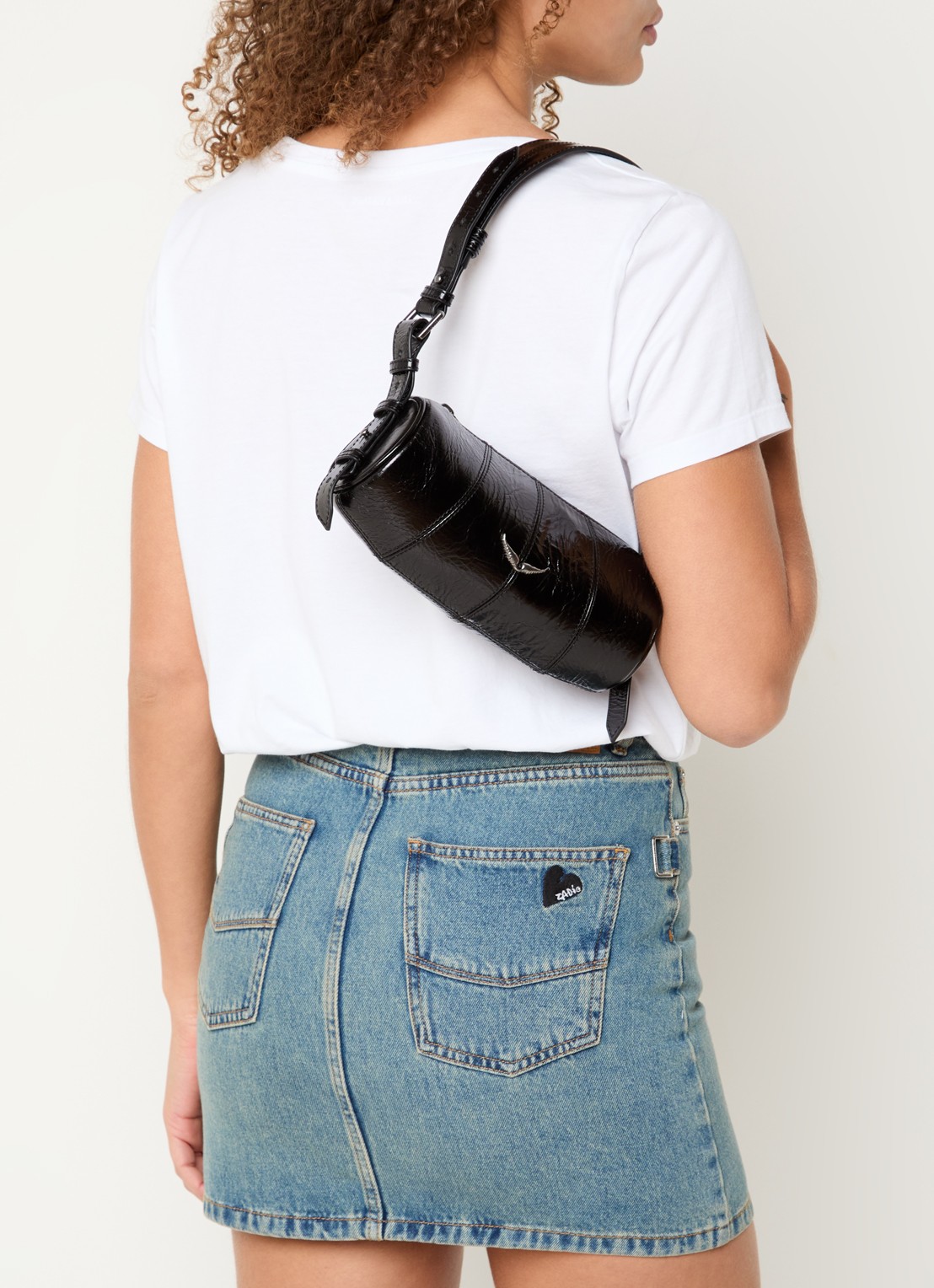 Zadig&Voltaire Le Roudoudou schoudertas van leer - voorkant 6 zwart