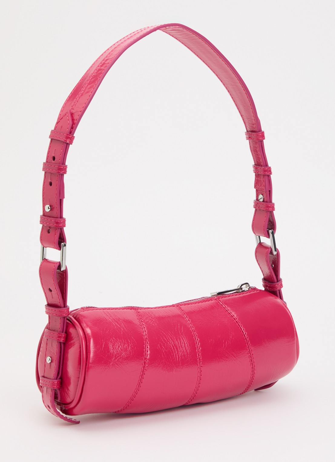 Zadig&Voltaire Le Roudoudou schoudertas van leer - achterkant fuchsia