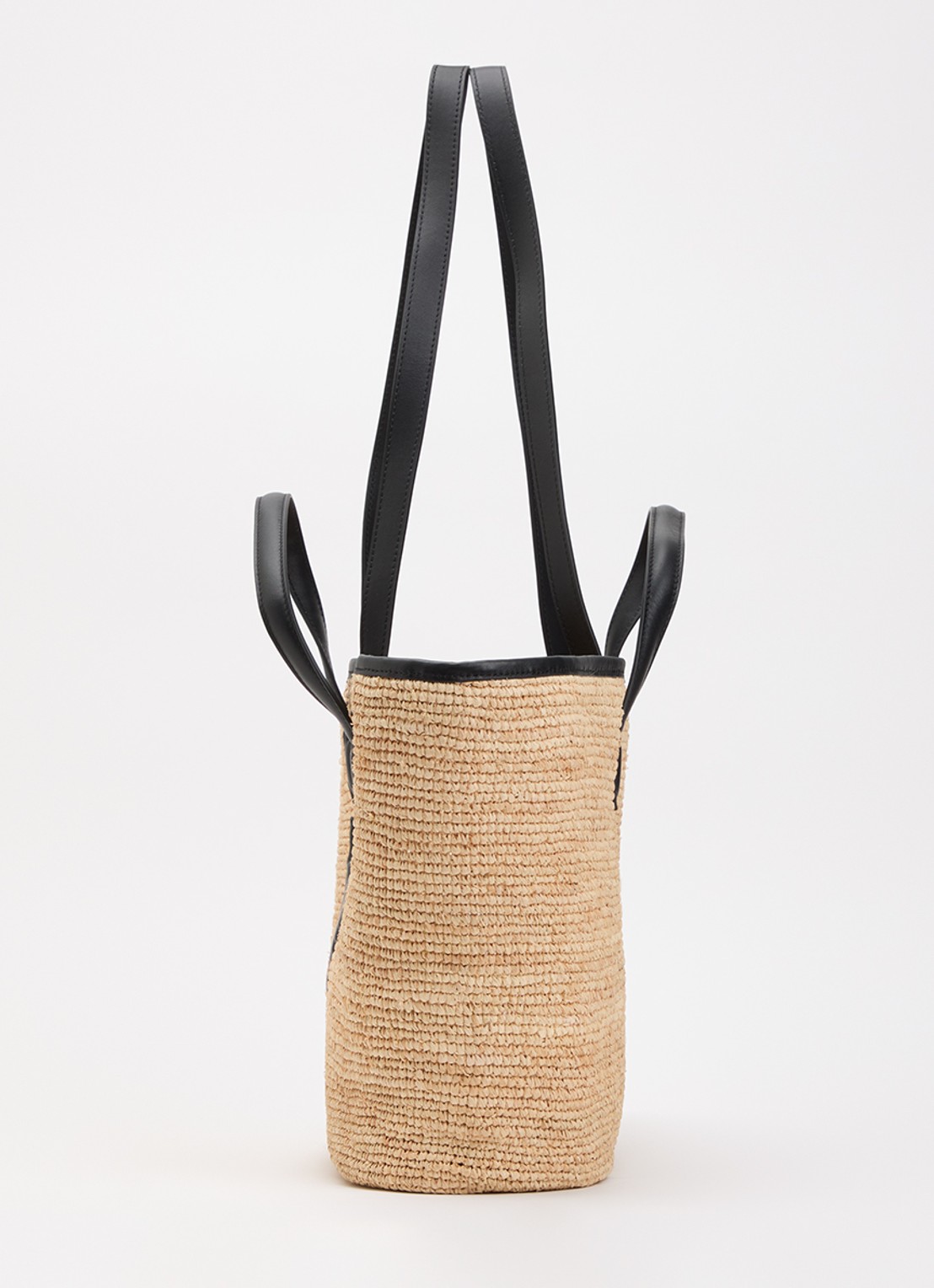 Zadig&Voltaire Le wings panier schoudertas van raffia met logo  - detail 3 zwart