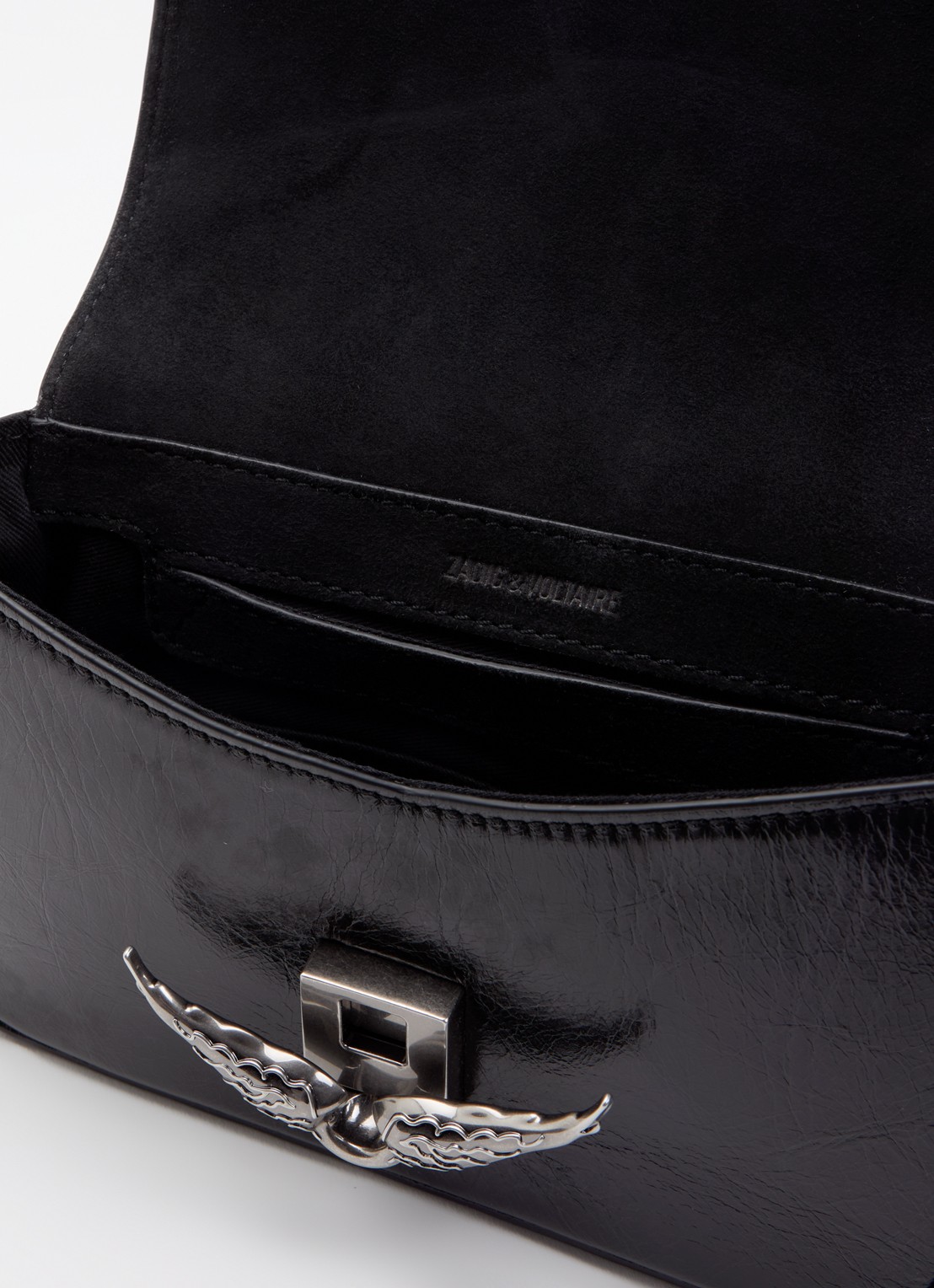 Zadig&Voltaire Le Zazi crossbodytas van kalfsleer met verstelbare schouderriem - detail 2 zwart