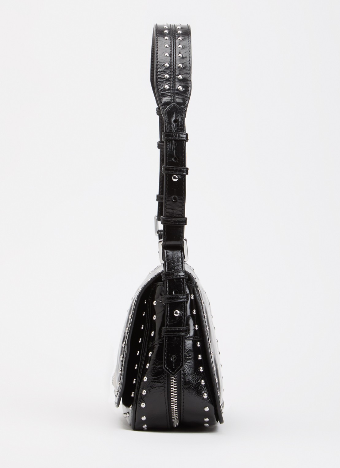 Zadig&Voltaire Le Zouzou Vintage schoudertas van leer met studs - detail 3 zwart