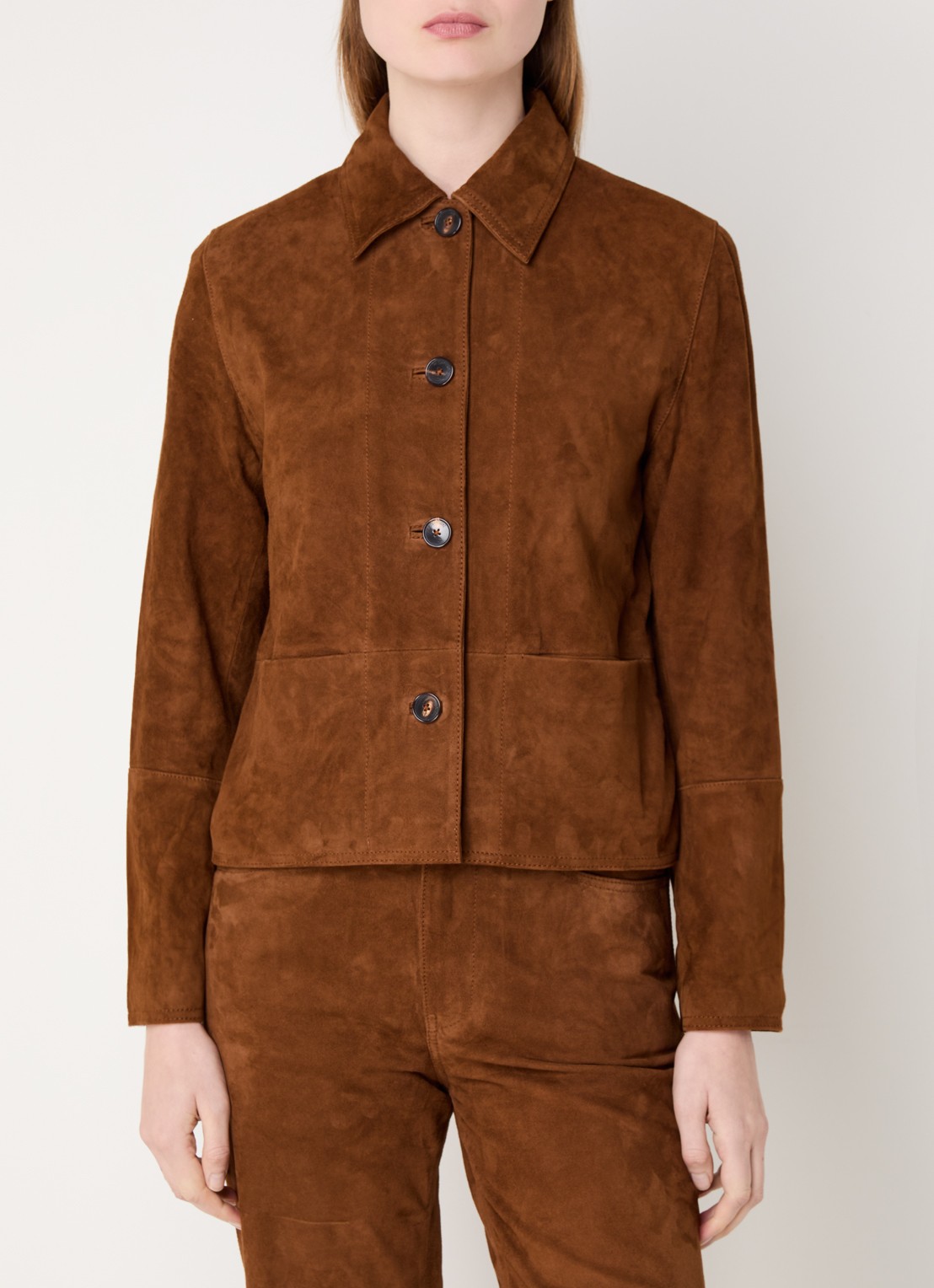 Zadig&Voltaire Lessa jack van geitensuède met steekzakken - detail 4 cognac
