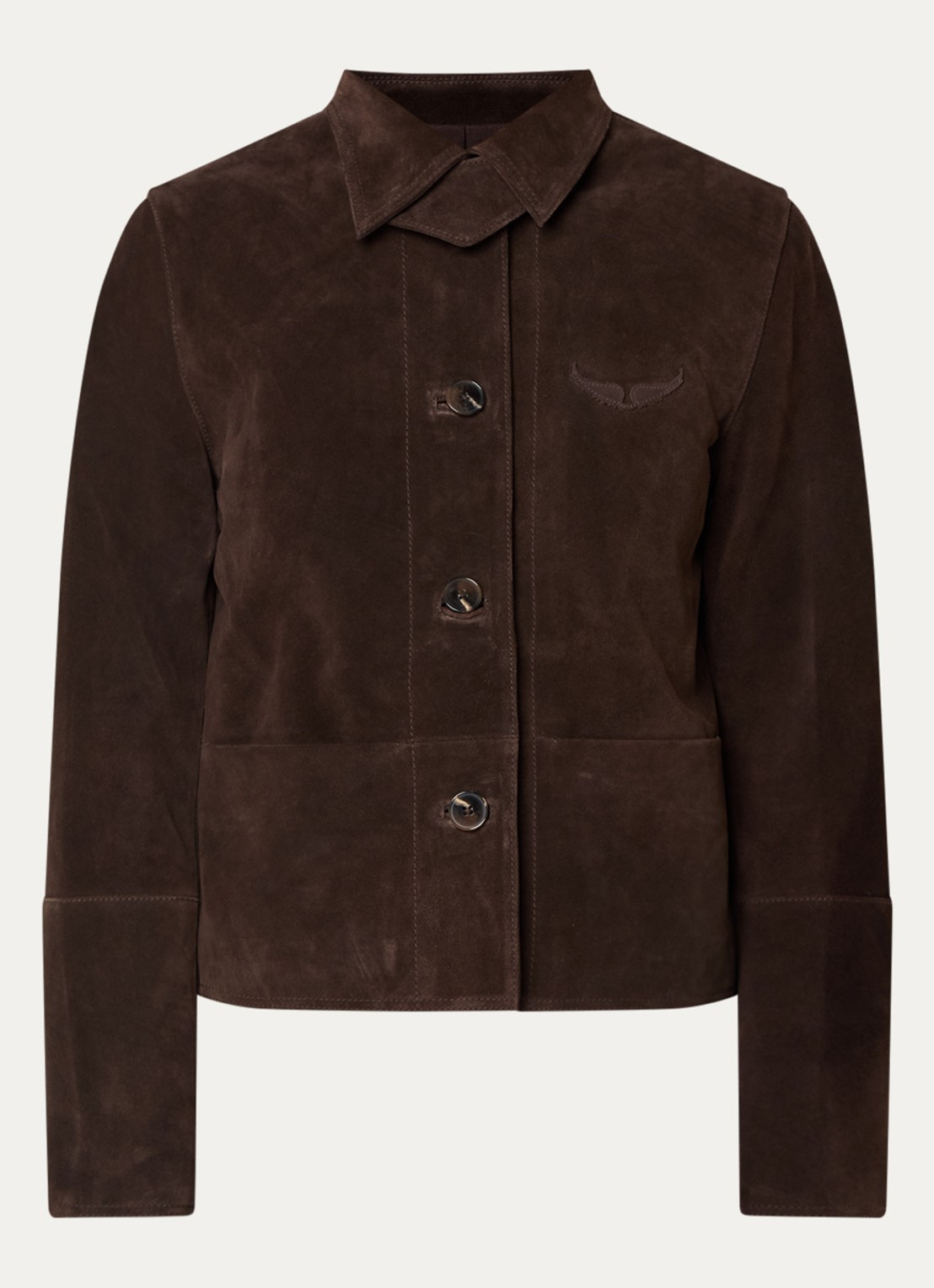 Zadig&Voltaire Lessa jack van suède - voorkant 2 donkerbruin