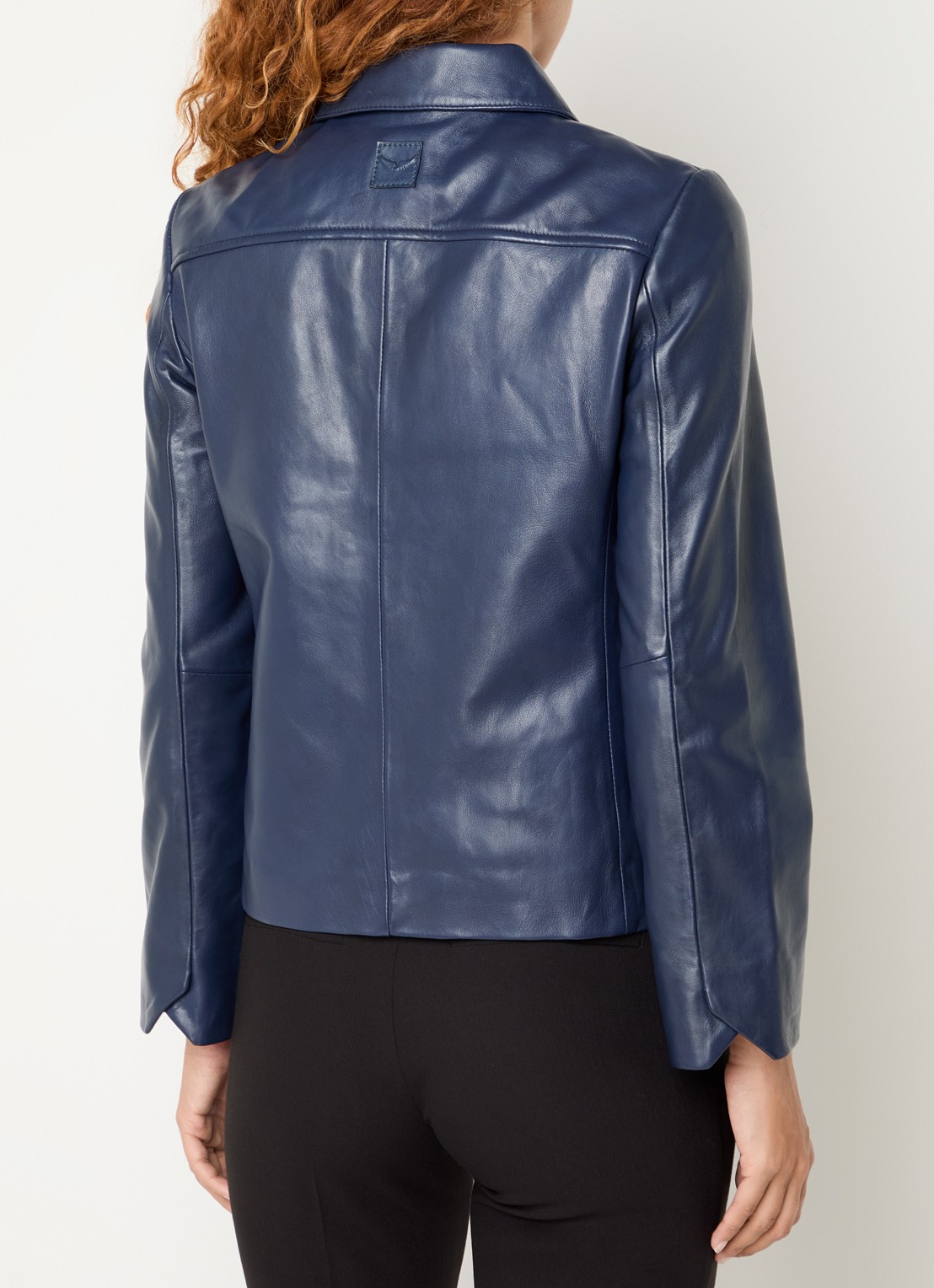 Zadig&Voltaire Liamys jack van lamsleer met logo - achterkant blauw