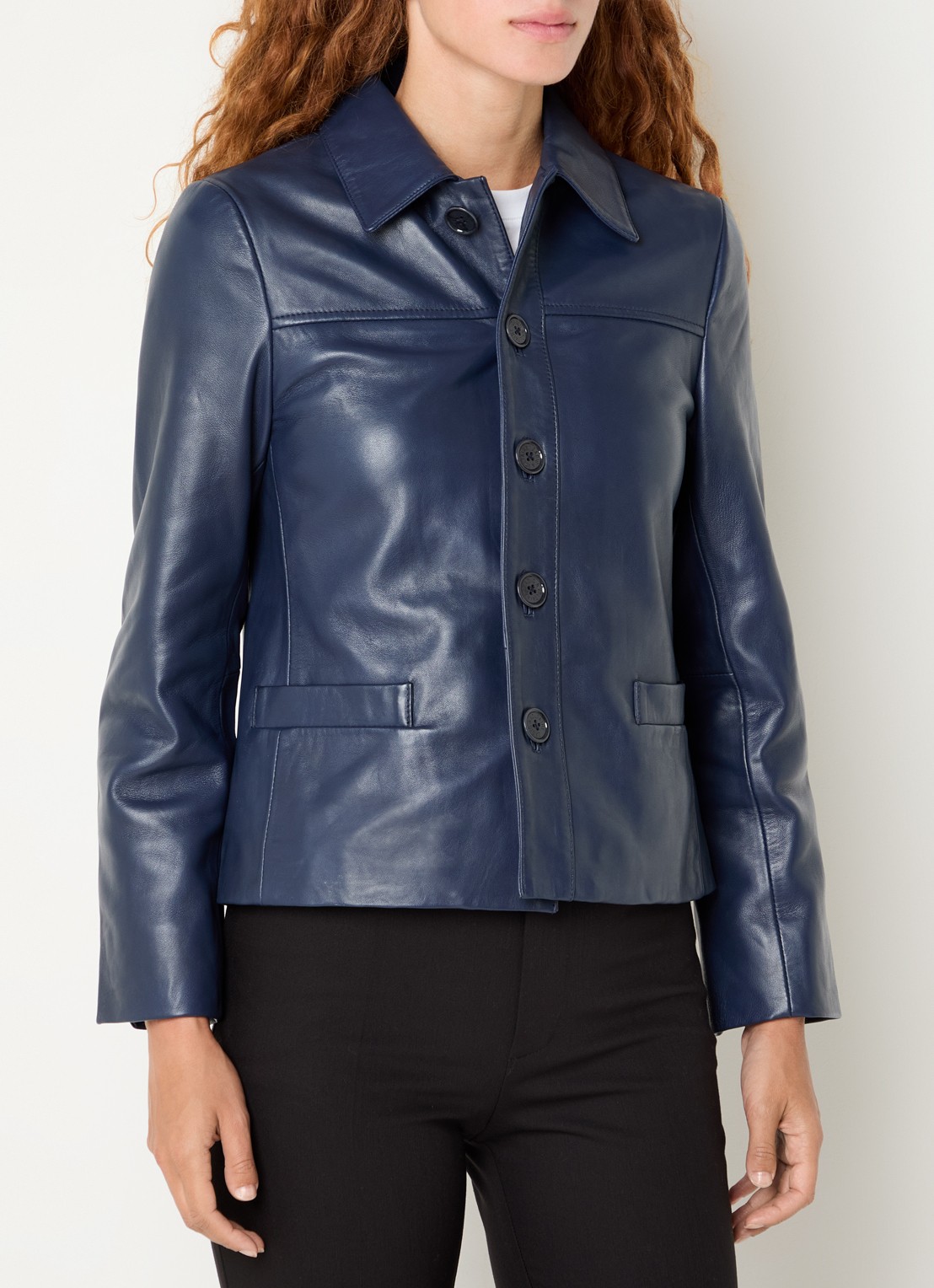 Zadig&Voltaire Liamys jack van lamsleer met logo - detail 2 blauw