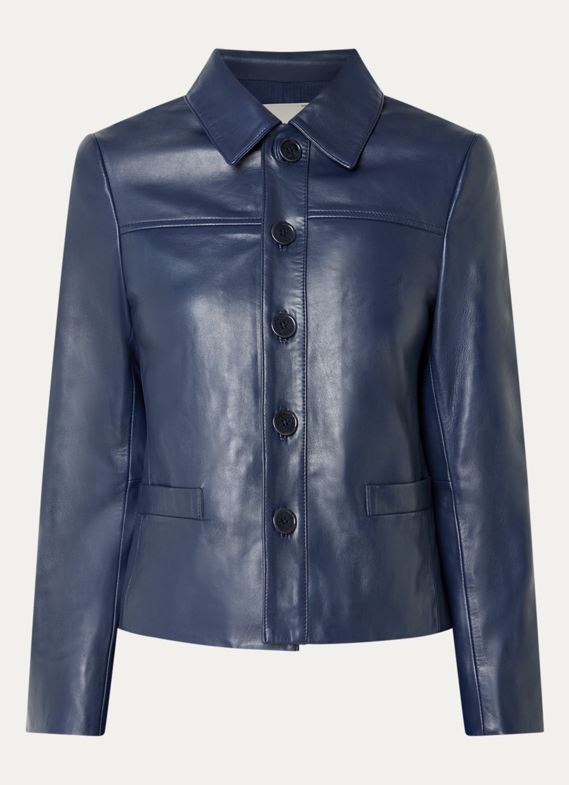 Zadig&Voltaire Liamys jack van lamsleer met logo - voorkant 3 blauw