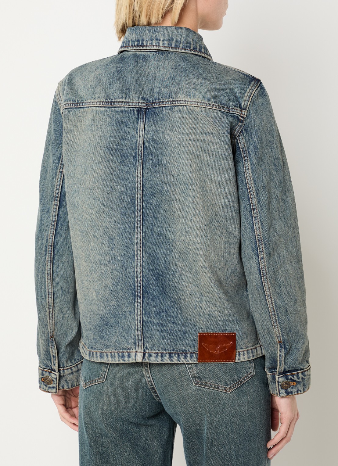 Zadig&Voltaire Lienna spijkerjas met logoborduring - achterkant 4 indigo