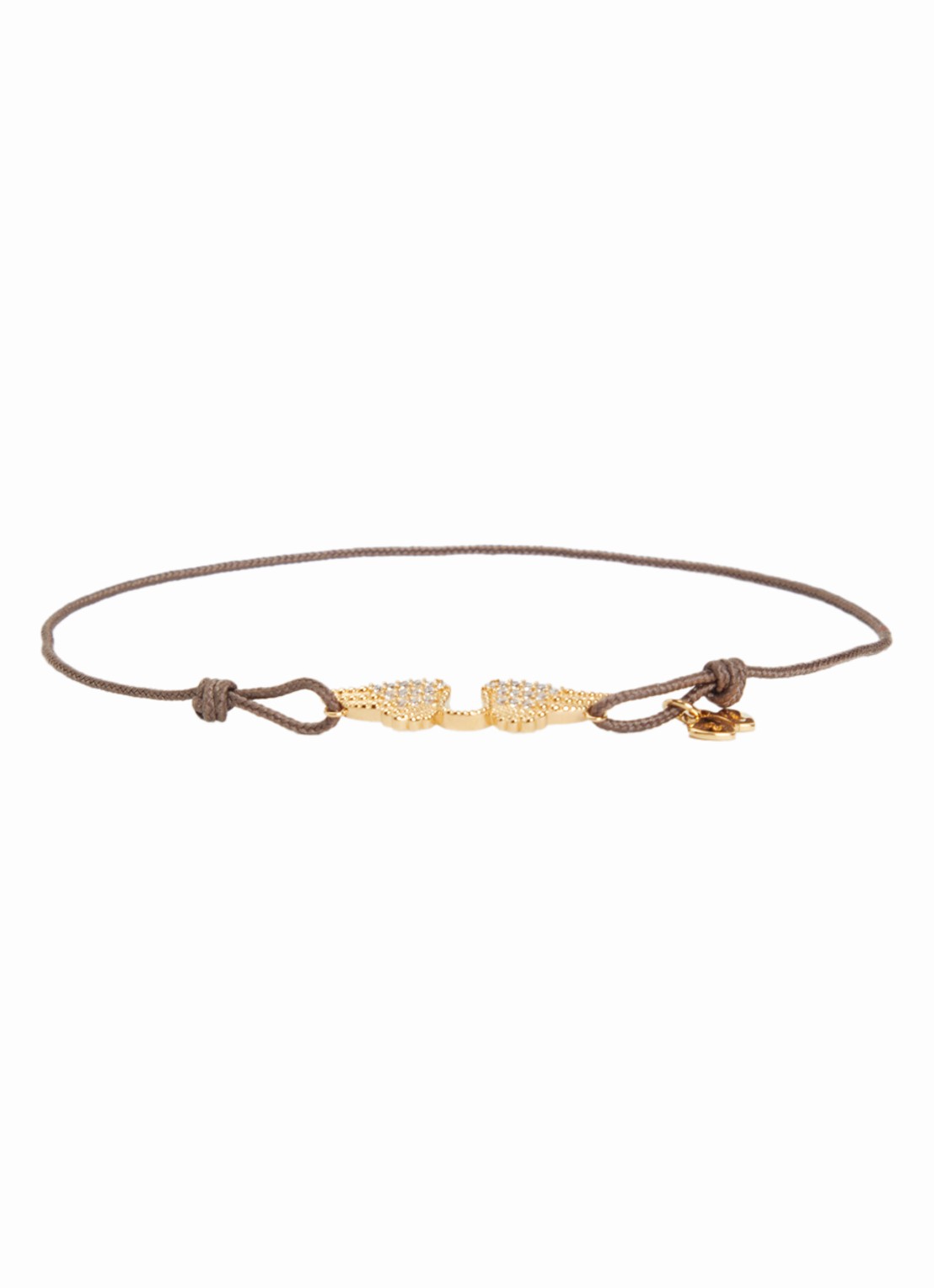 Zadig&Voltaire Link Rock armband met kristal - voorkant bruin