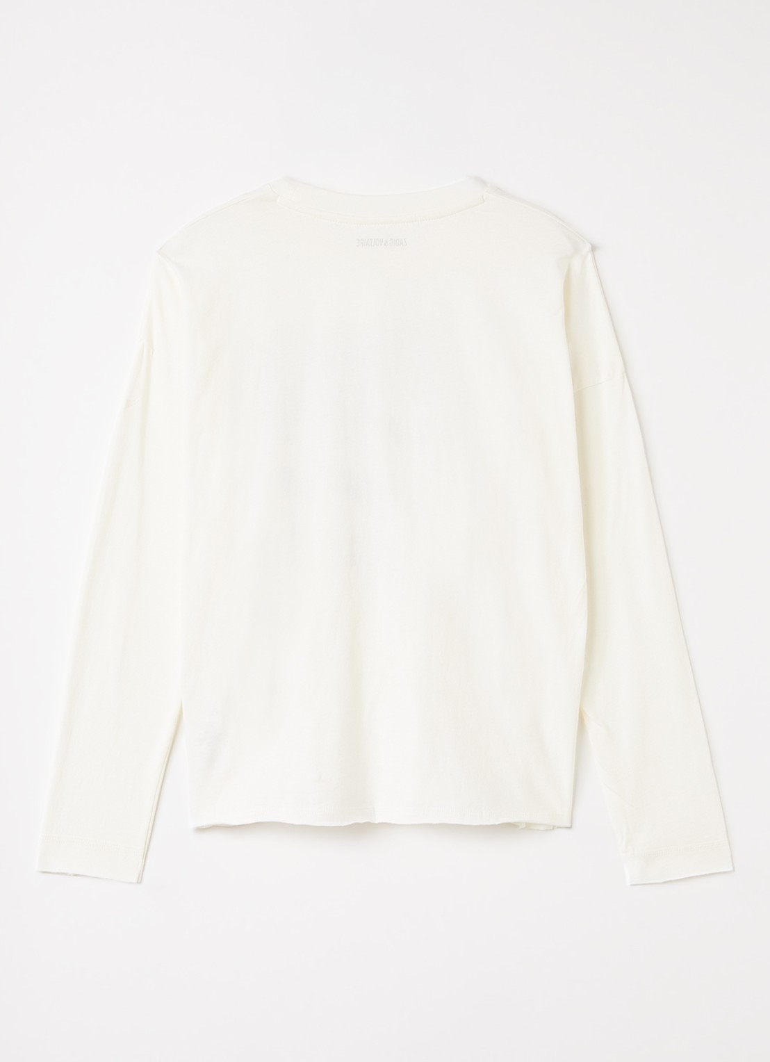 Zadig&Voltaire Longsleeve met logoprint en strass - voorkant 3 gebroken wit