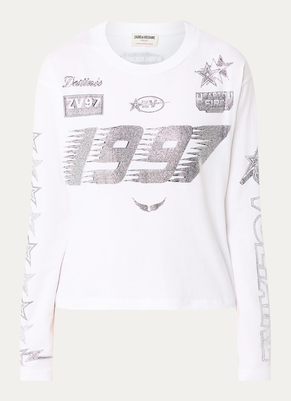 Zadig&Voltaire Longsleeve met strass - voorkant 2 wit