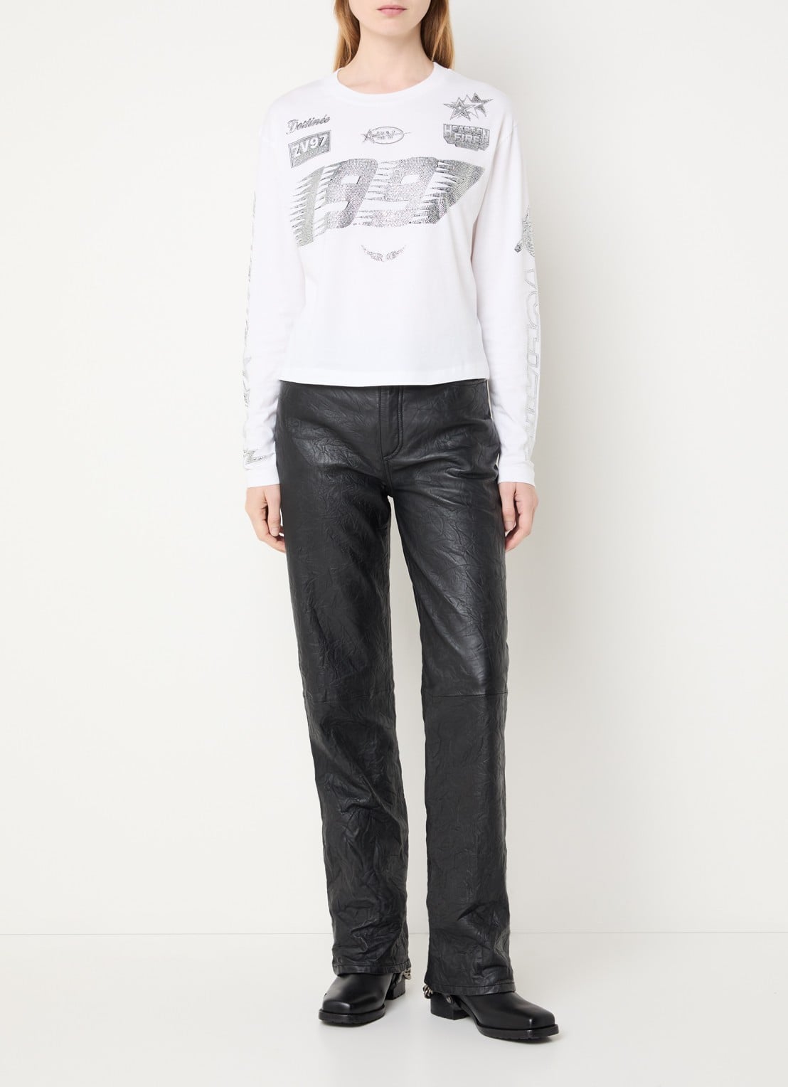 Zadig&Voltaire Longsleeve met strass - voorkant 3 wit