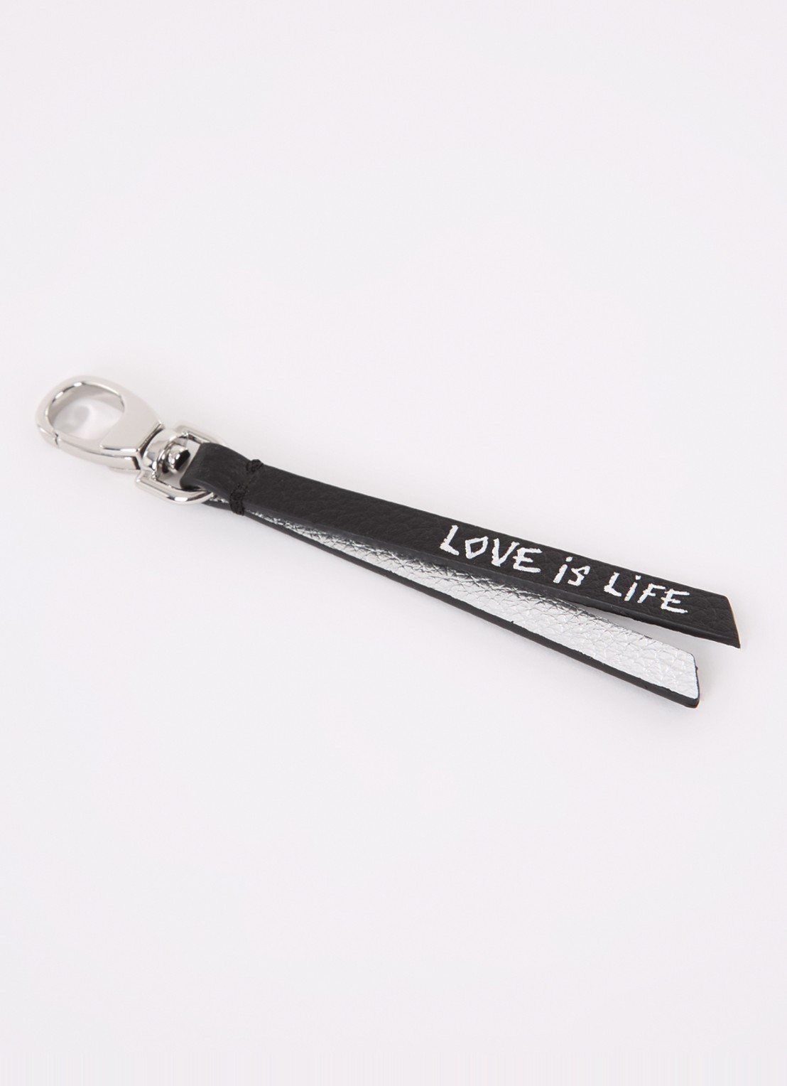 Zadig&Voltaire Love Link sleutelhanger van kalfsleer - voorkant 2 zwart