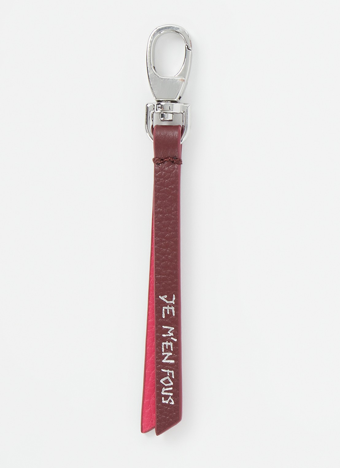 Zadig&Voltaire Love Link sleutelhanger van kalfsleer - voorkant donkerrood