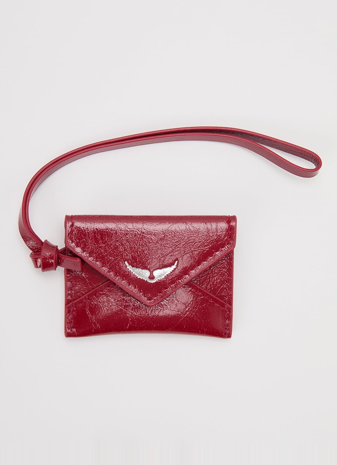 Zadig&Voltaire Love Message tasbedel van leer - voorkant 2 cranberryrood