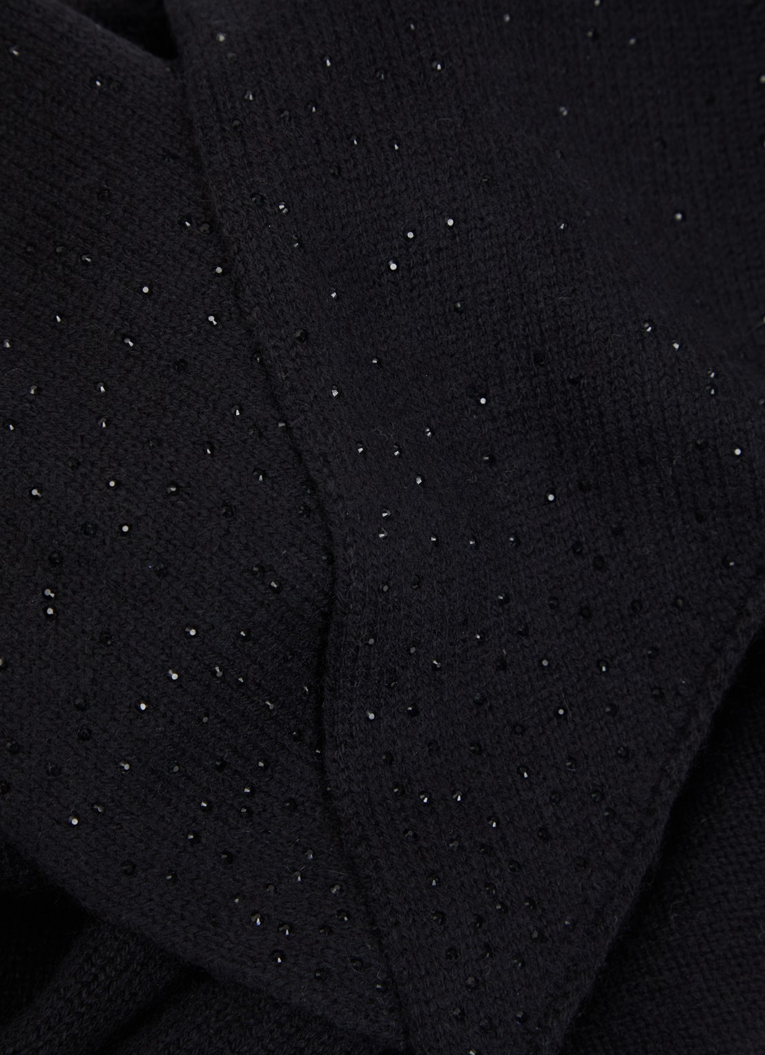Zadig&Voltaire Lucy sjaal in kasjmierblend met strass 180 x 27 cm  - detail 2 zwart