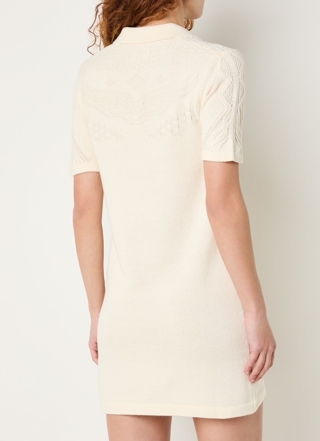 Zadig&Voltaire Lulu grofgebreide mini jurk in merino wolblend - achterkant beige