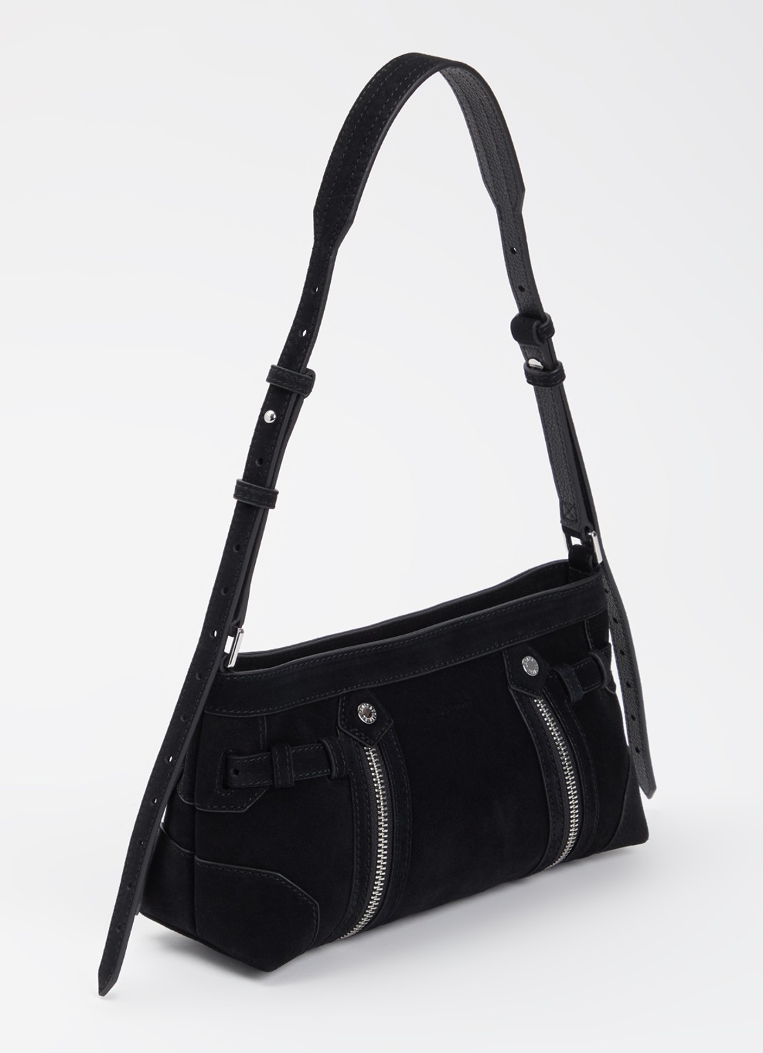 Zadig&Voltaire Madison mini schoudertas van suède - achterkant 5 zwart