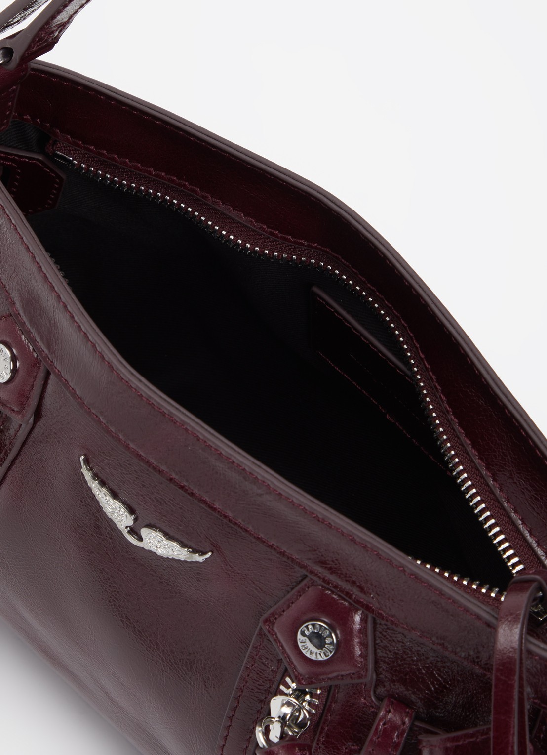 Zadig&Voltaire Madison mini Vintage schoudertas van kalfsleer - detail 3 paars