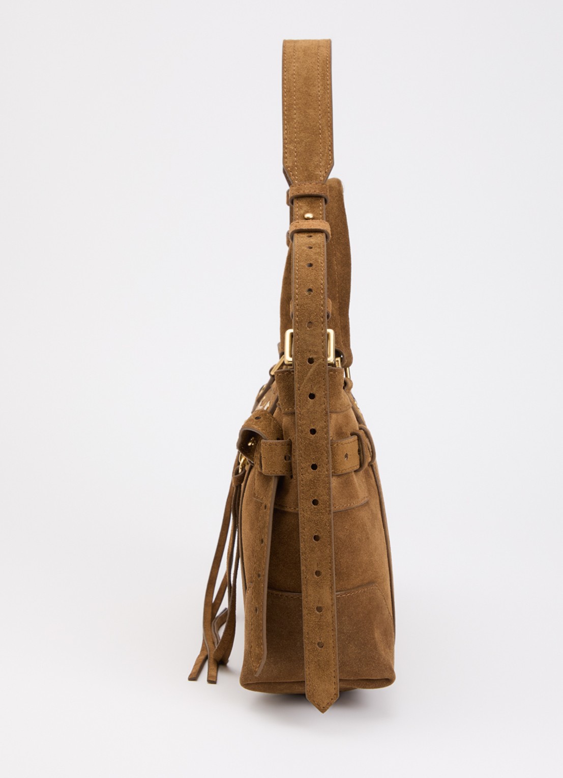Zadig&Voltaire Madison small schoudertas van suède met verstelbare schouderriem - detail 3 camel