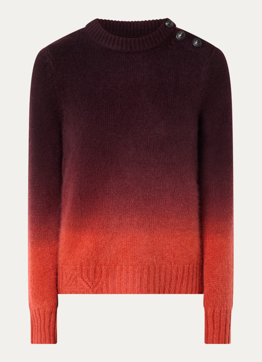 Zadig&Voltaire Malty fijngebreide trui van kasjmier met dip-dye dessin - voorkant 3 donkerrood
