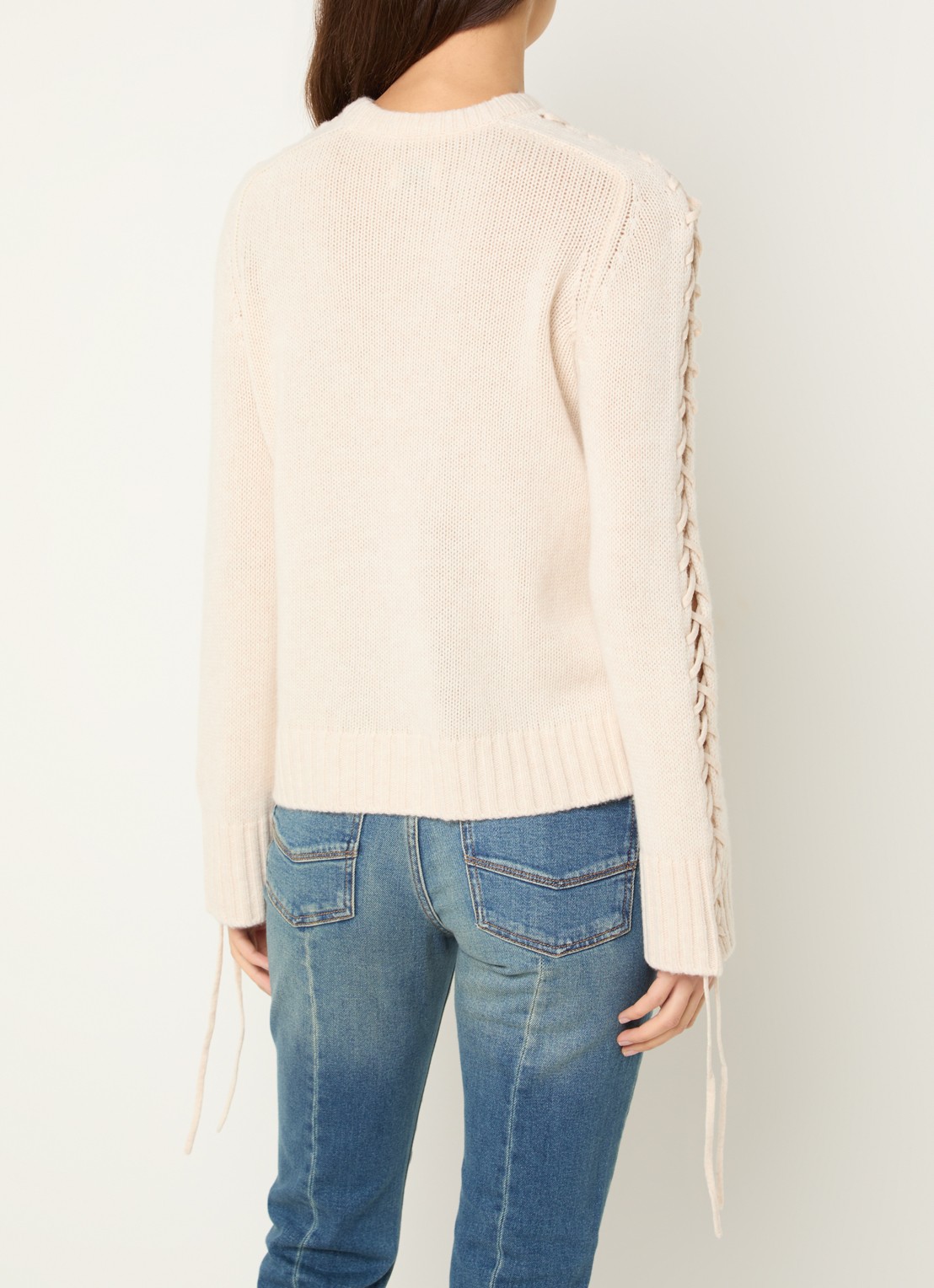 Zadig&Voltaire Malty grofgebreide trui in kasjmierblend  - achterkant creme