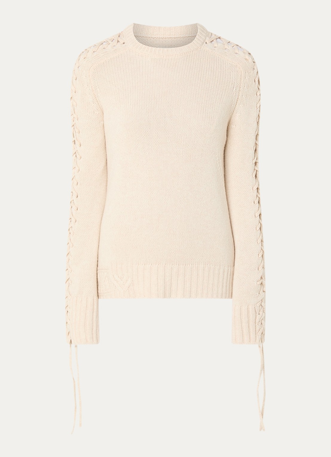 Zadig&Voltaire Malty grofgebreide trui in kasjmierblend  - voorkant 2 creme