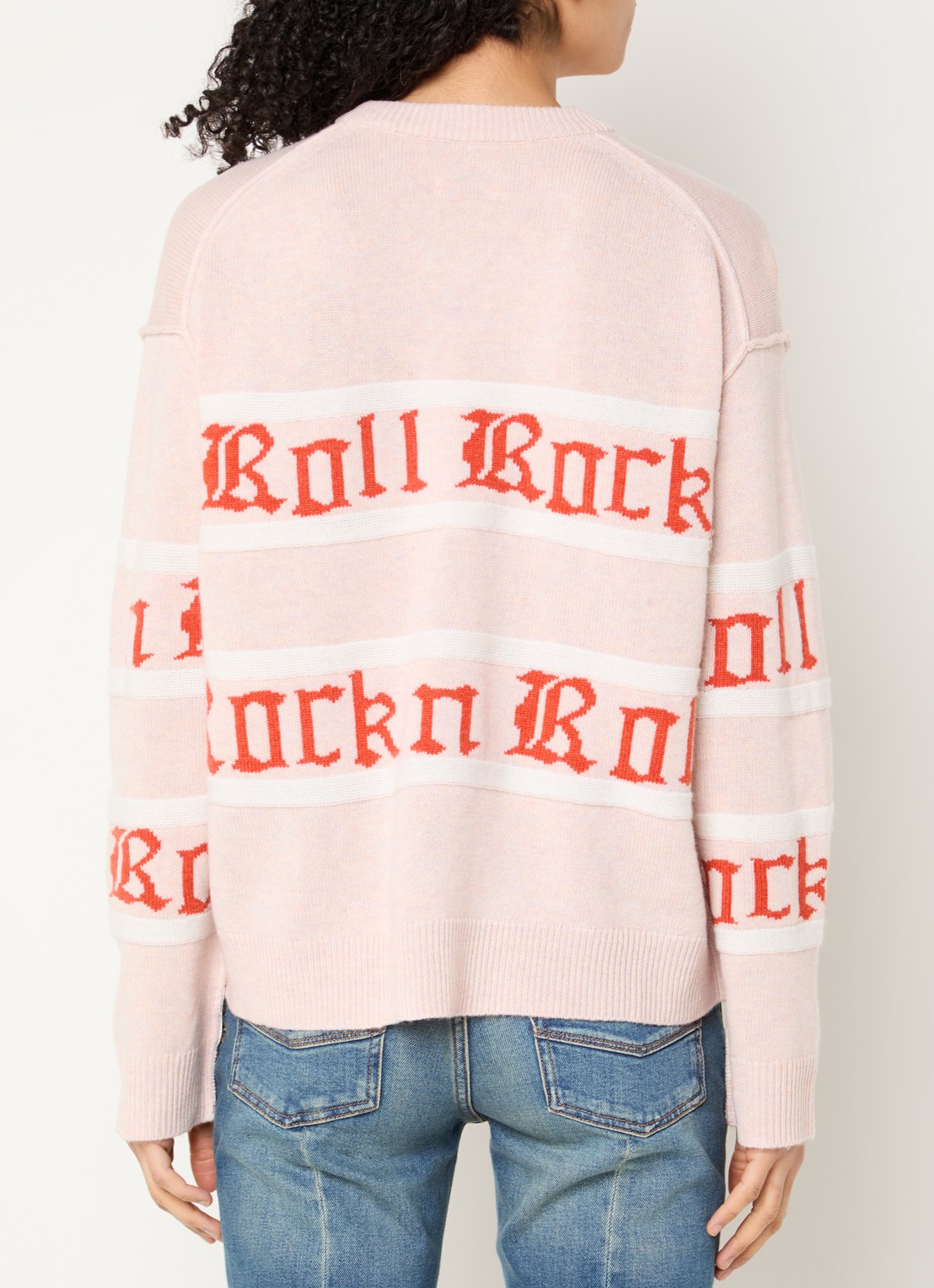 Zadig&Voltaire Markuz fijngebreide pullover in kasjmierblend - achterkant 3 lichtroze