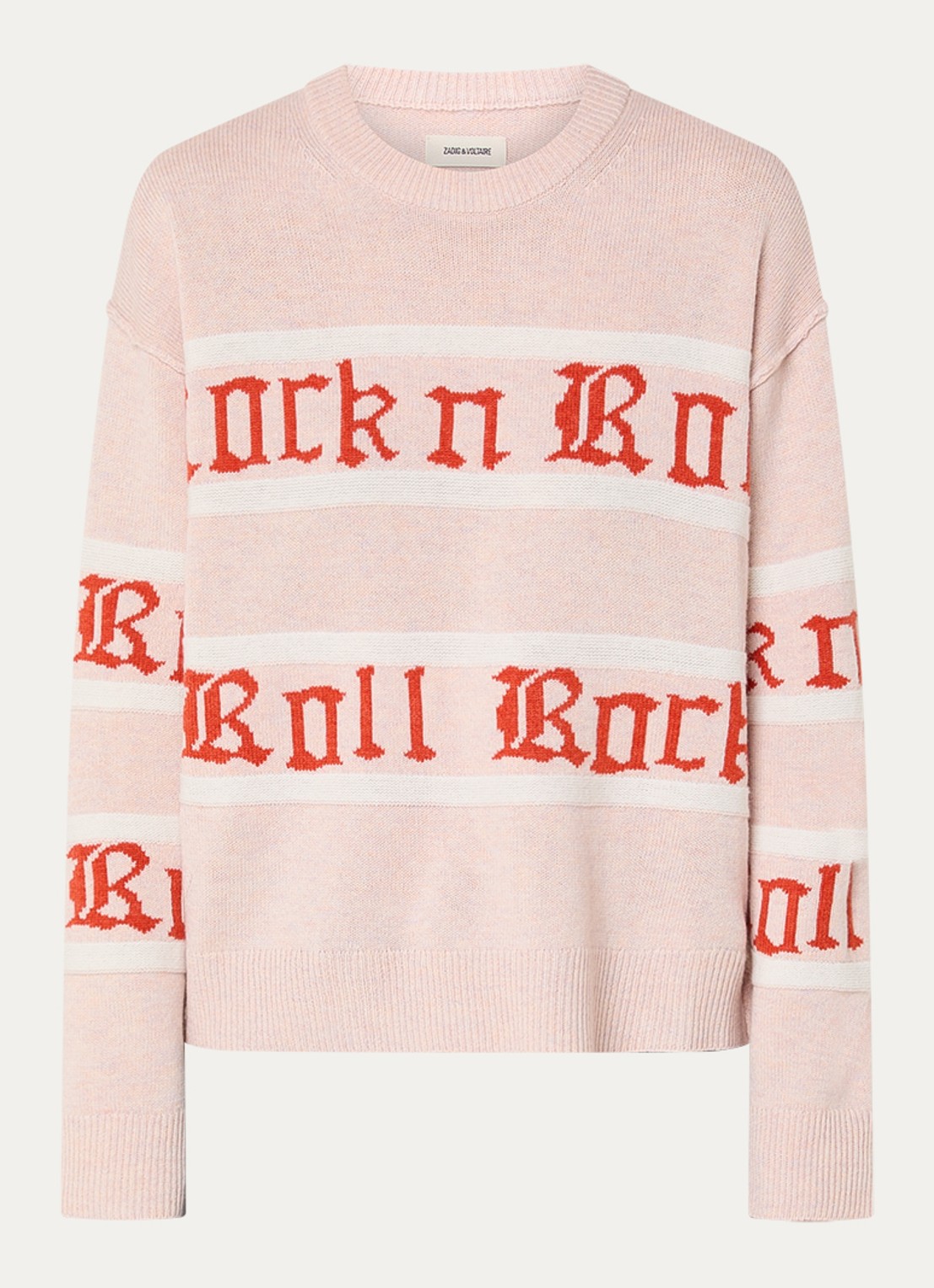 Zadig&Voltaire Markuz fijngebreide pullover in kasjmierblend - voorkant lichtroze