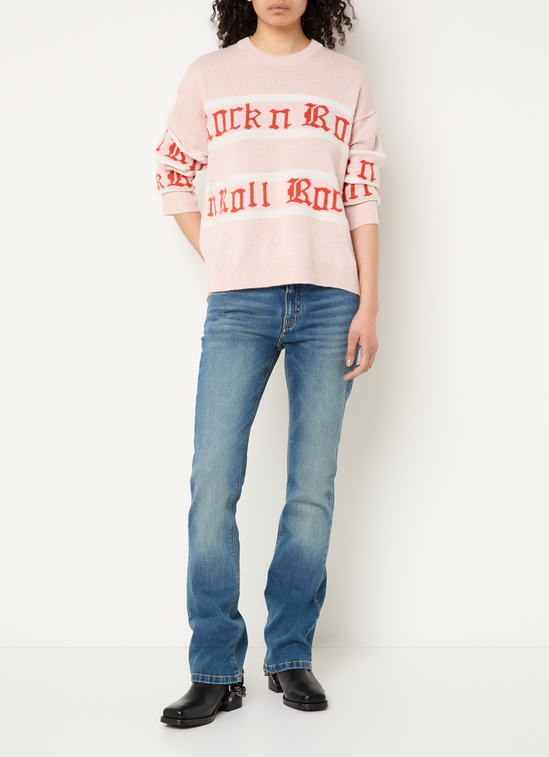 Zadig&Voltaire Markuz fijngebreide pullover in kasjmierblend - voorkant 2 lichtroze