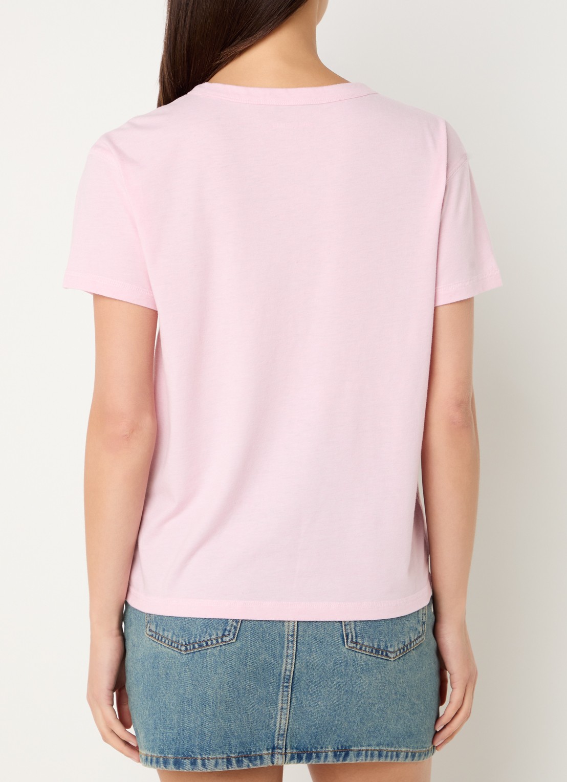Zadig&Voltaire Marta T-shirt in linnenblend met logo - achterkant 3 roze