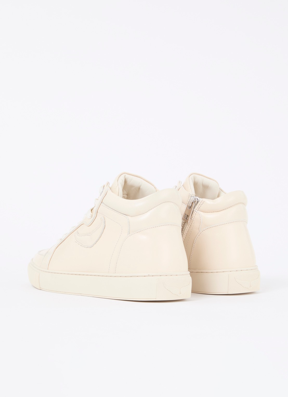 Zadig&Voltaire Mid Fly sneaker van leer - achterkant 2 ivoor