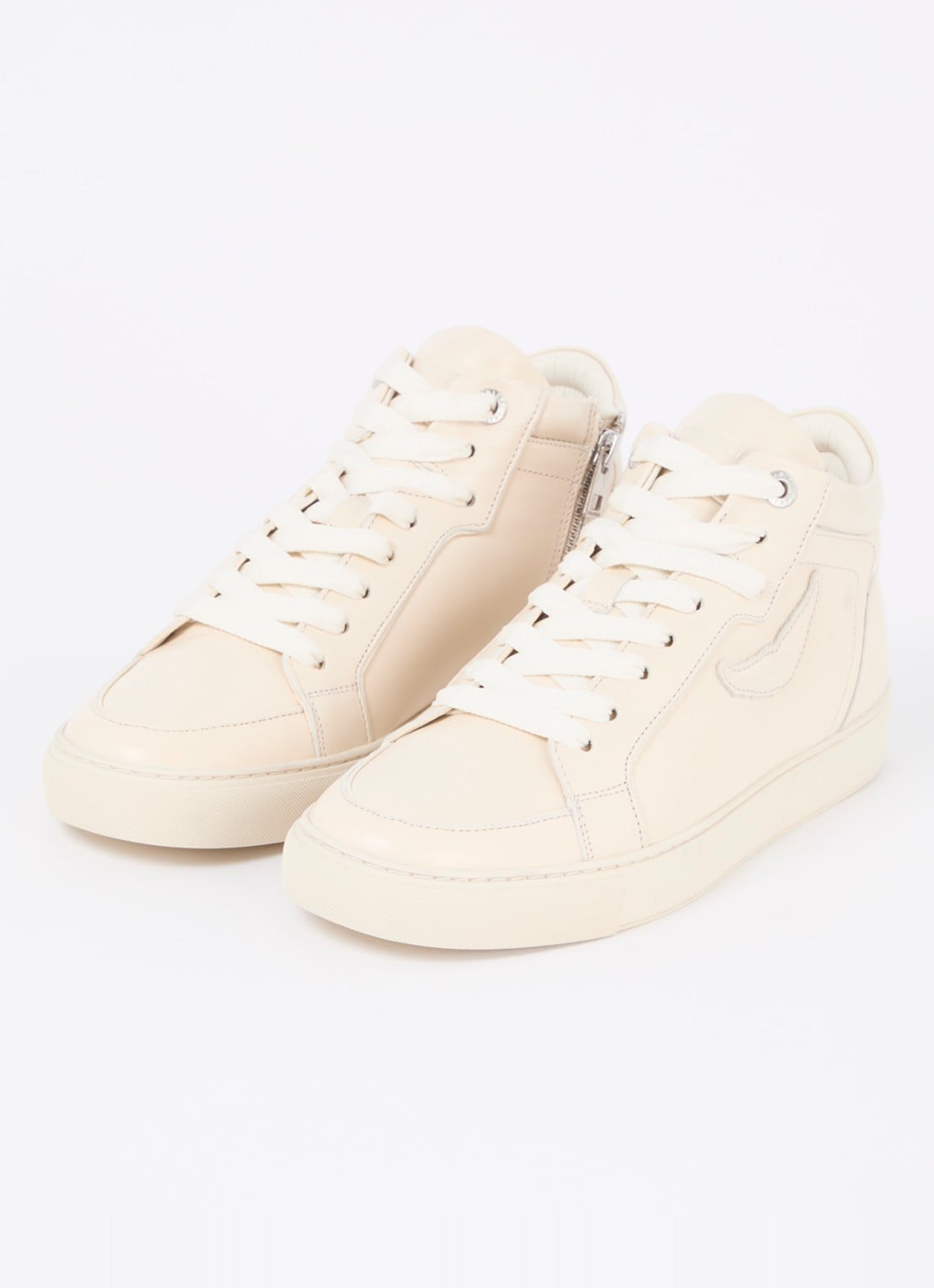 Zadig&Voltaire Mid Fly sneaker van leer - detail 3 ivoor