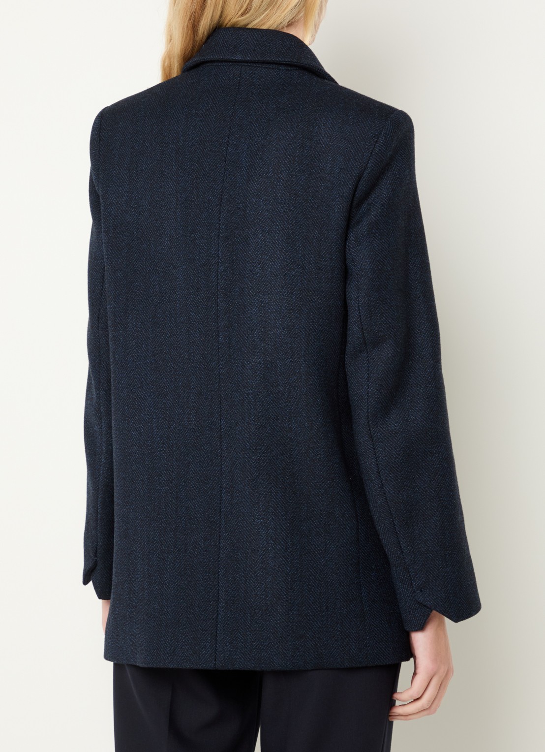 Zadig&Voltaire Miew oversized double-breasted blazer in scheerwolblend - achterkant donkerblauw